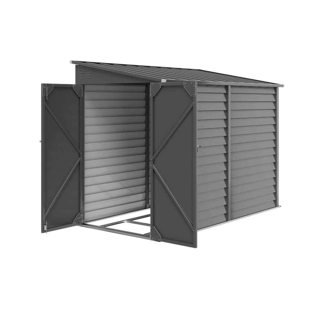 [05X09FT] Alora Heavy-Duty Outdoor Galvanized Steel Storage Shed with Lockable Doors