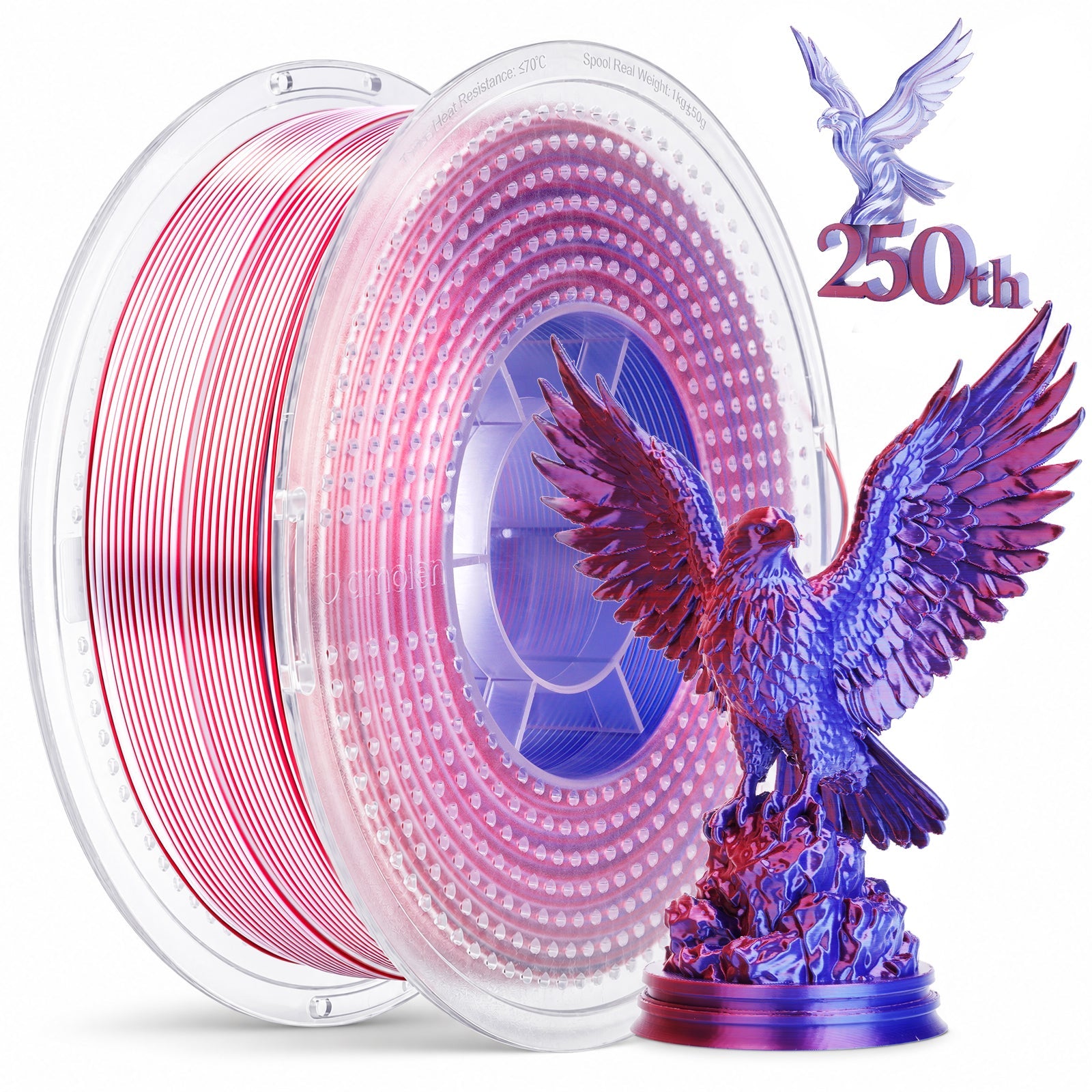 PLA Silk Triple Color 1.75mm, 1KG/2.2LB - The misfit market