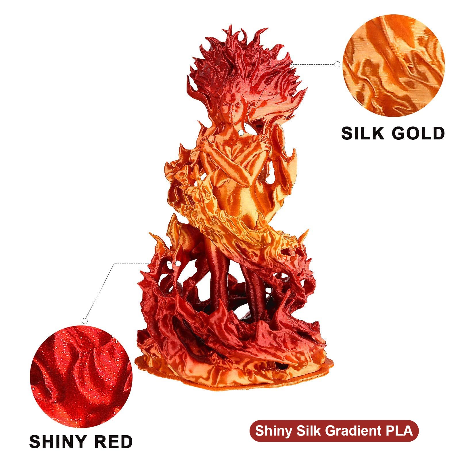PLA Silk Shiny Gradient Variety Pack (4x200g) - 1.75MM - The misfit market