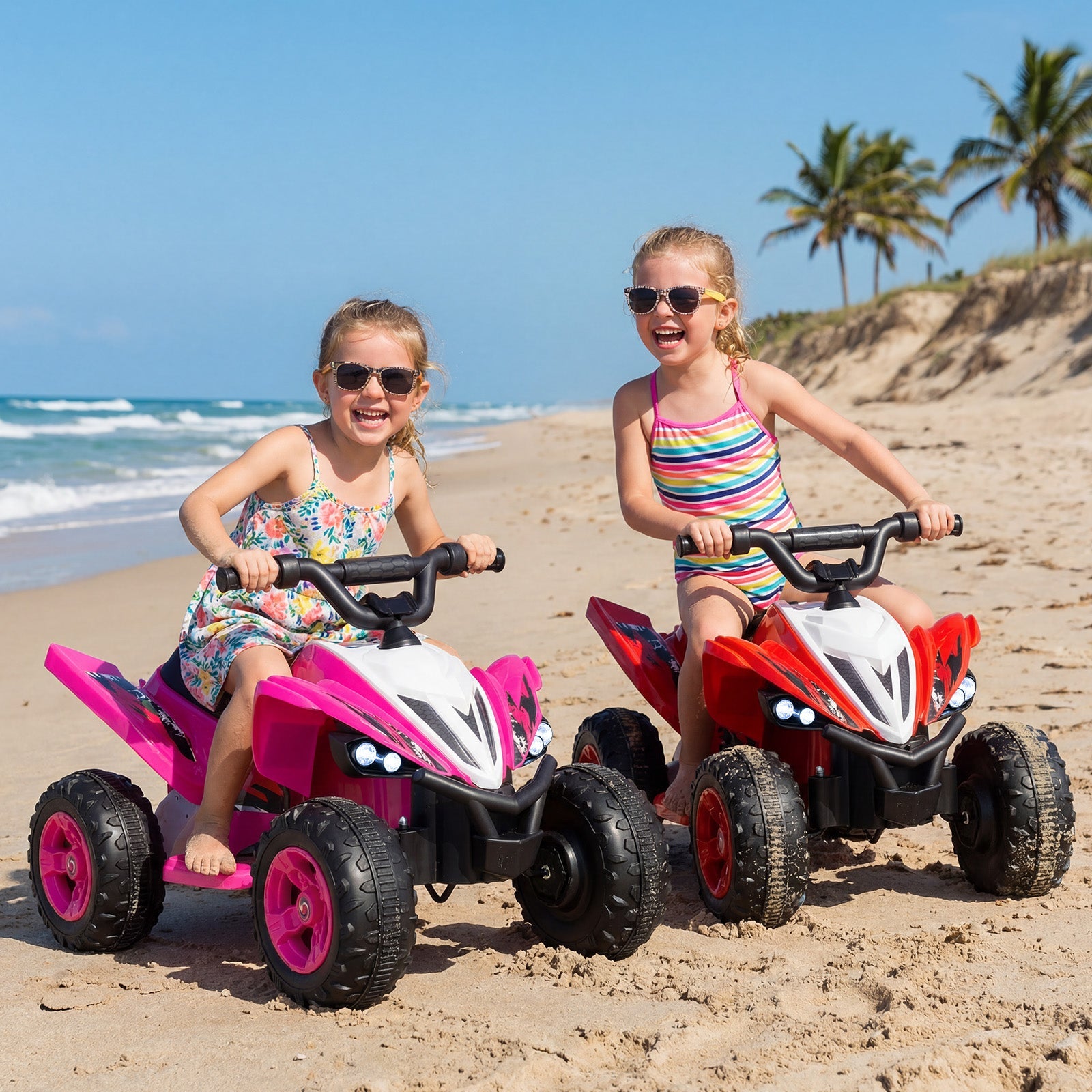 12V Kids Ride on Atv 4-Wheeler Quad with LED Lights and 7 Mph Max Speed