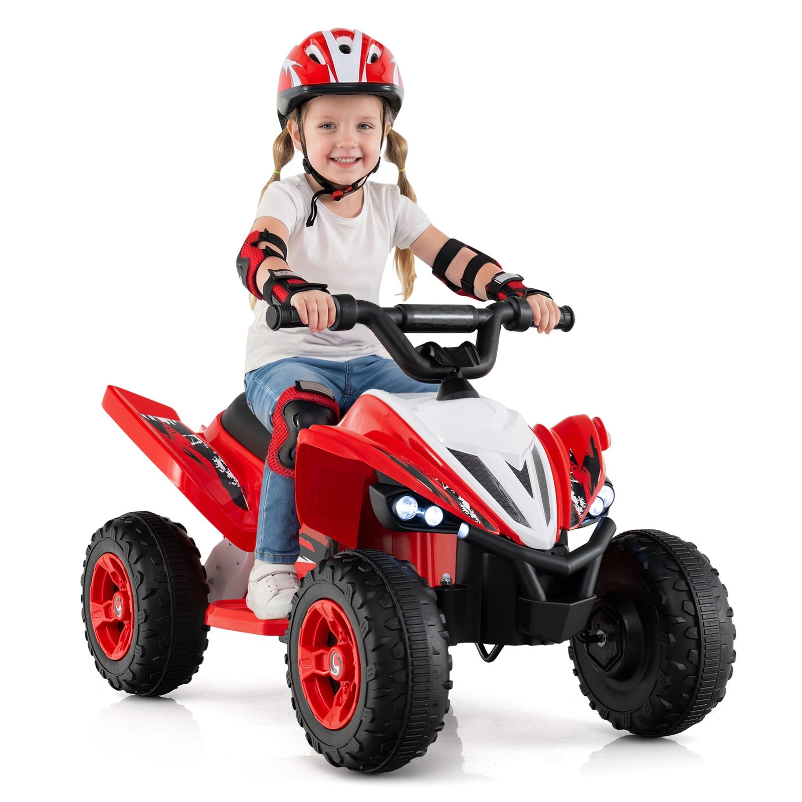 12V Kids Ride on Atv 4-Wheeler Quad with LED Lights and 7 Mph Max Speed