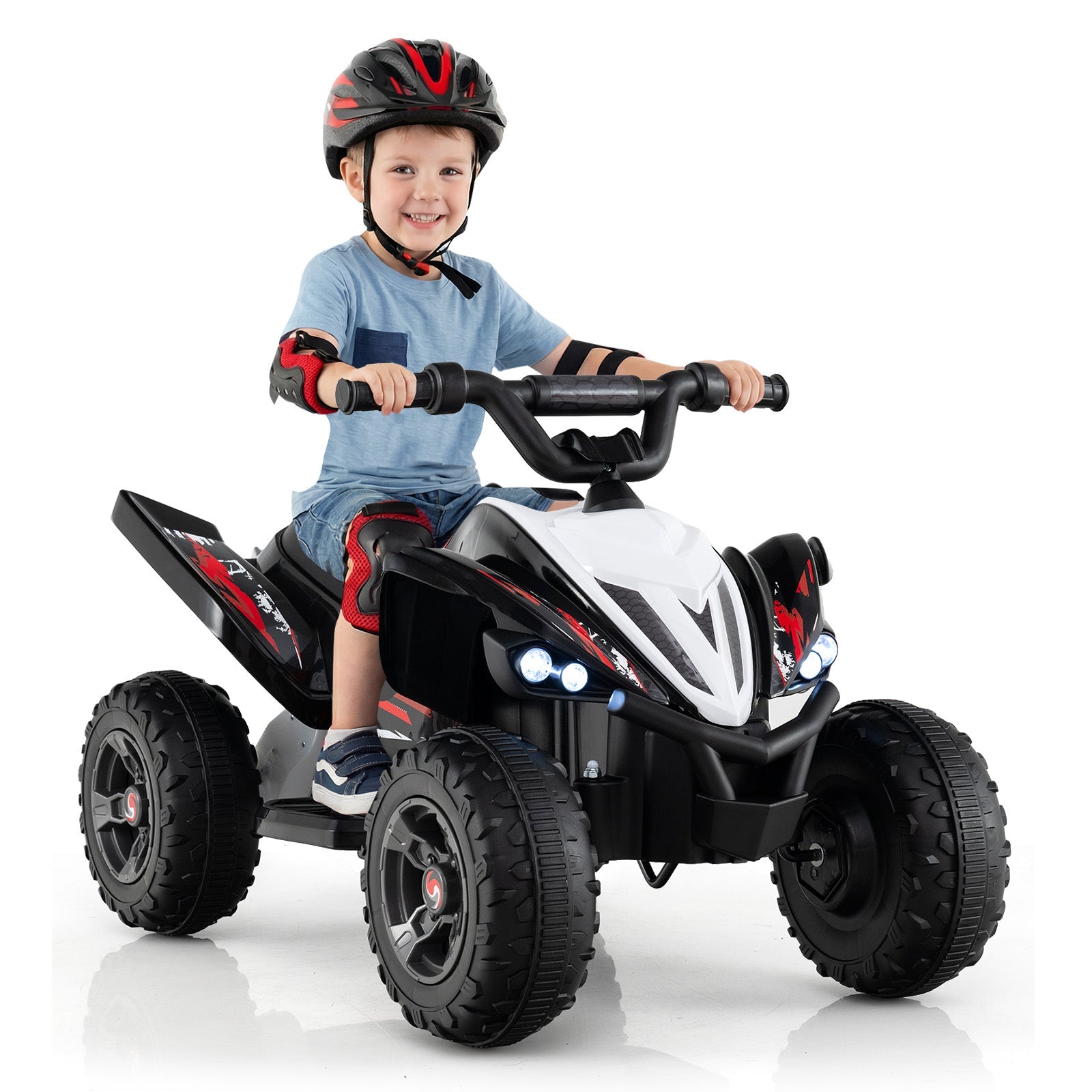 12V Kids Ride on Atv 4-Wheeler Quad with LED Lights and 7 Mph Max Speed