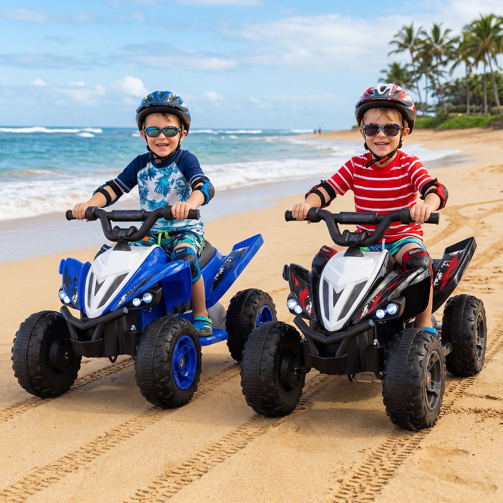 12V Kids Ride on Atv 4-Wheeler Quad with LED Lights and 7 Mph Max Speed