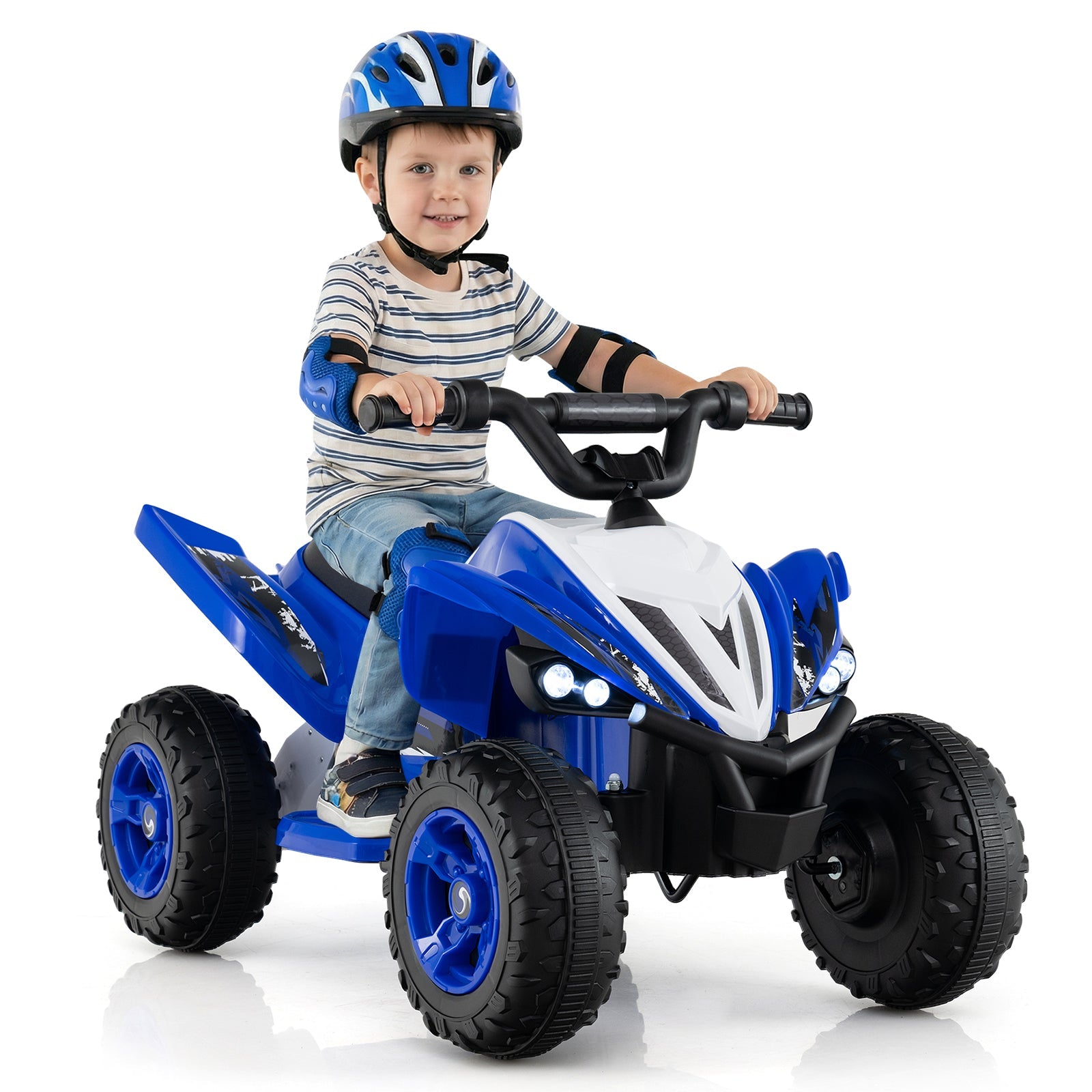 12V Kids Ride on Atv 4-Wheeler Quad with LED Lights and 7 Mph Max Speed
