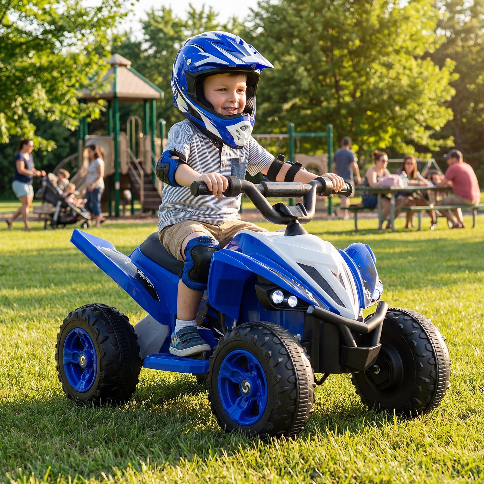 12V Kids Ride on Atv 4-Wheeler Quad with LED Lights and 7 Mph Max Speed
