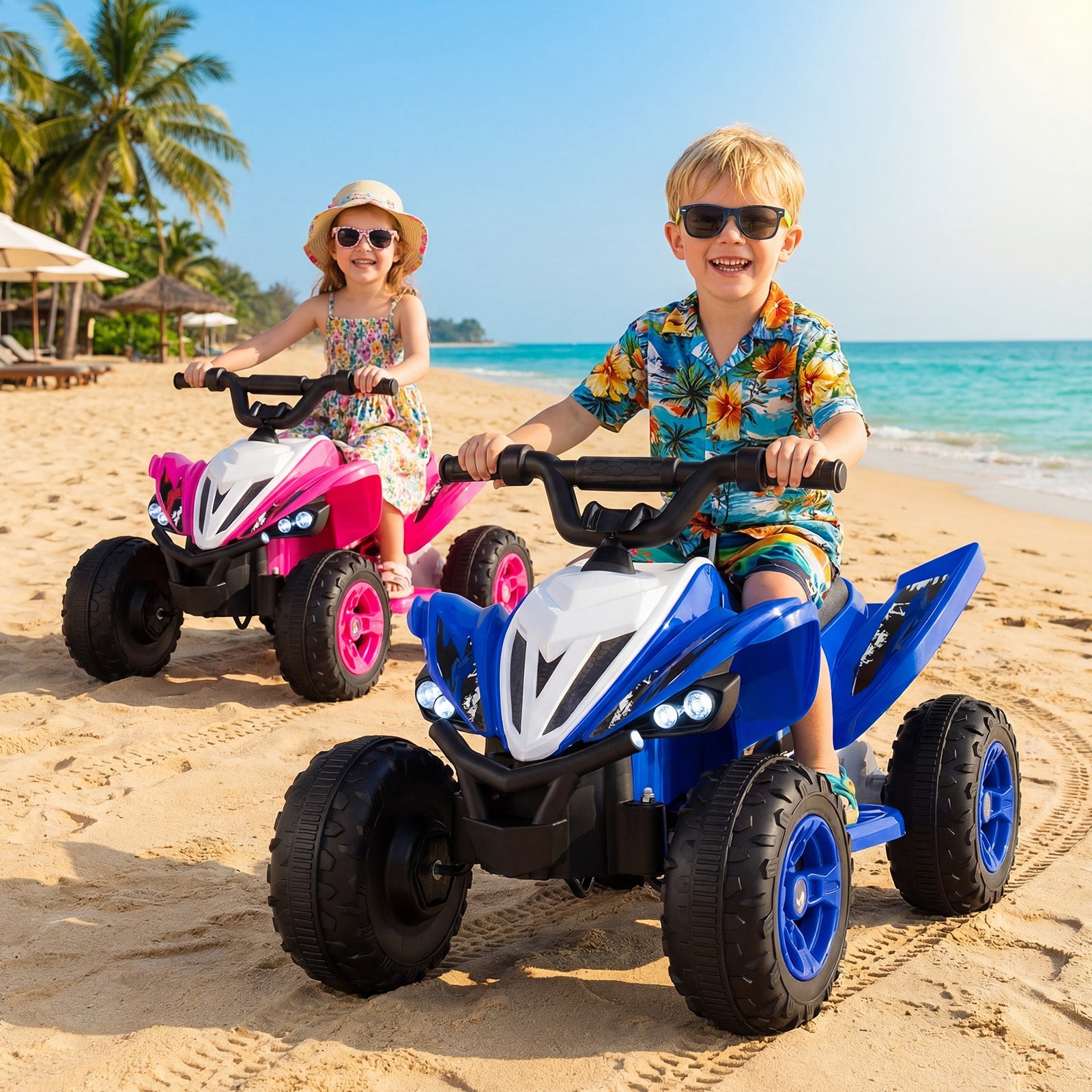 12V Kids Ride on Atv 4-Wheeler Quad with LED Lights and 7 Mph Max Speed