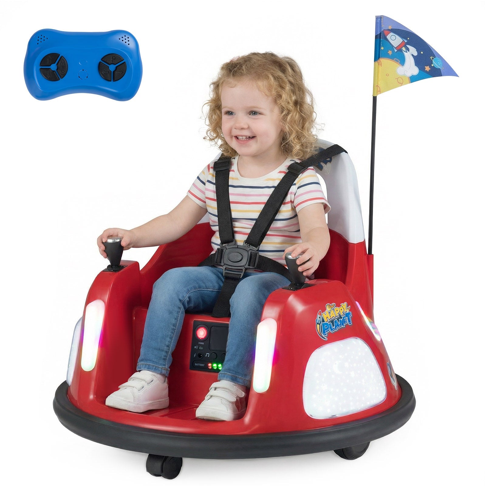 12V Kids Ride on Bumper Car with Remote Control and Flashing Lights