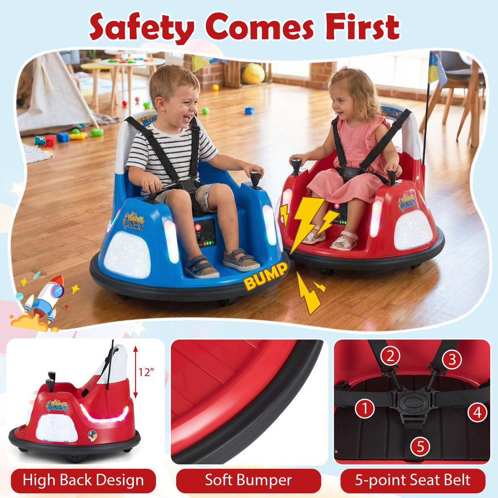 12V Kids Ride on Bumper Car with Remote Control and Flashing Lights