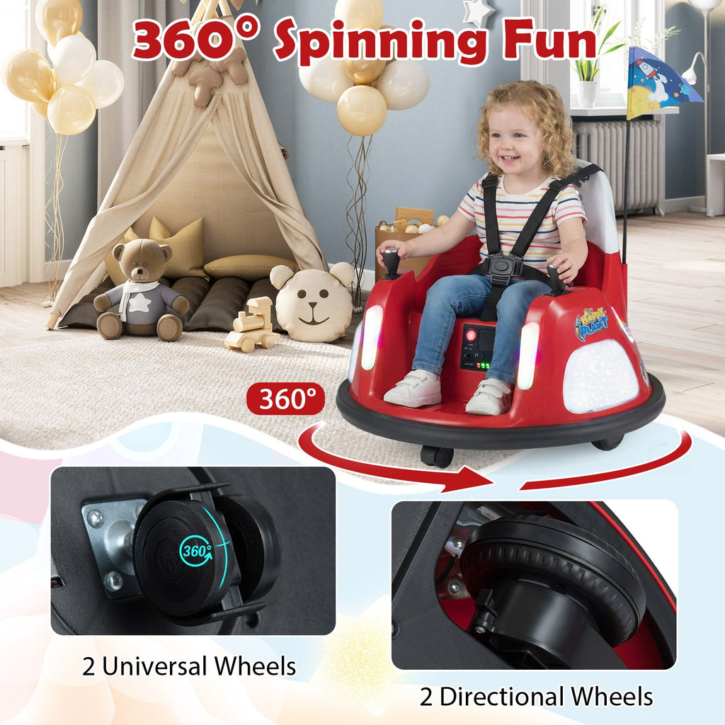 12V Kids Ride on Bumper Car with Remote Control and Flashing Lights