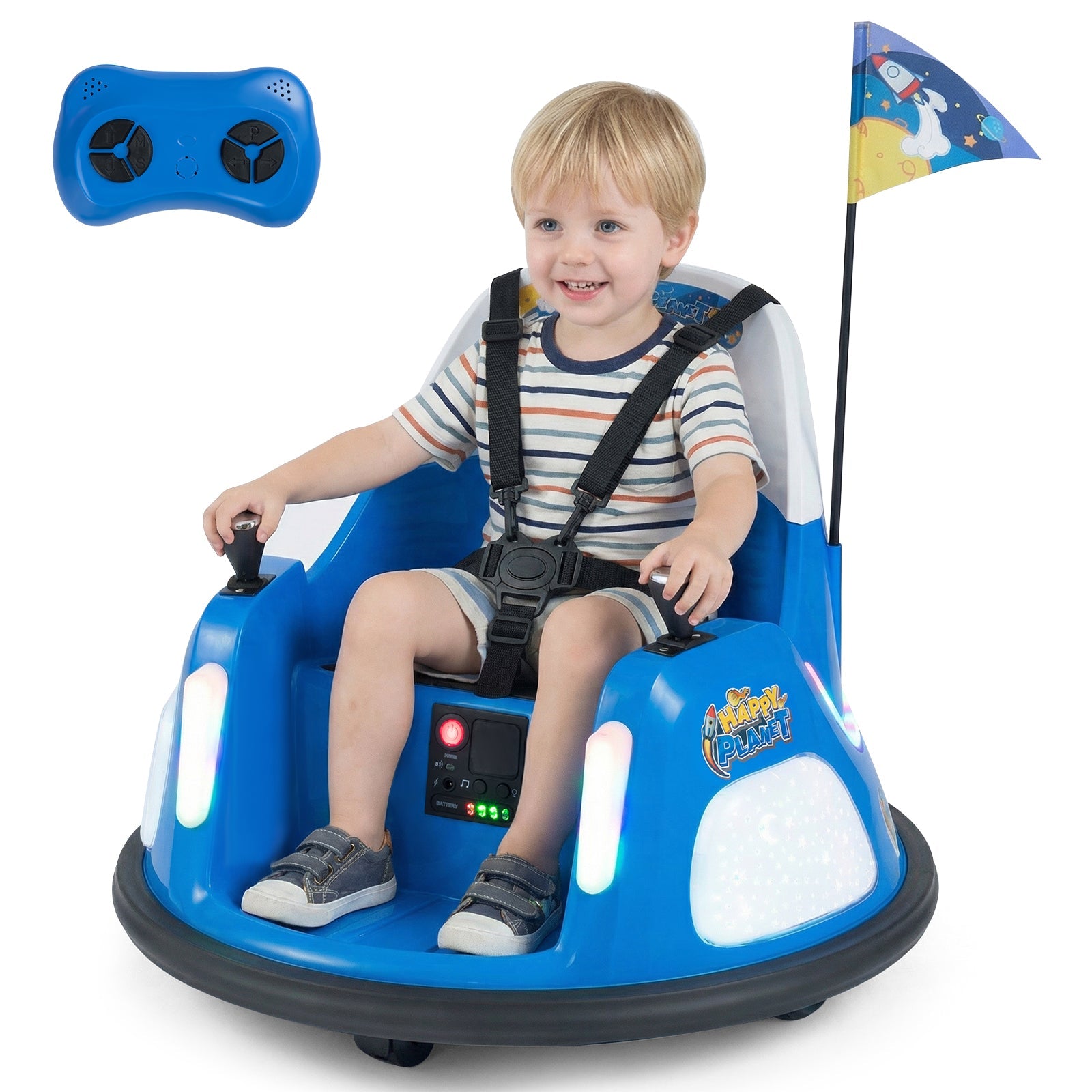 12V Kids Ride on Bumper Car with Remote Control and Flashing Lights