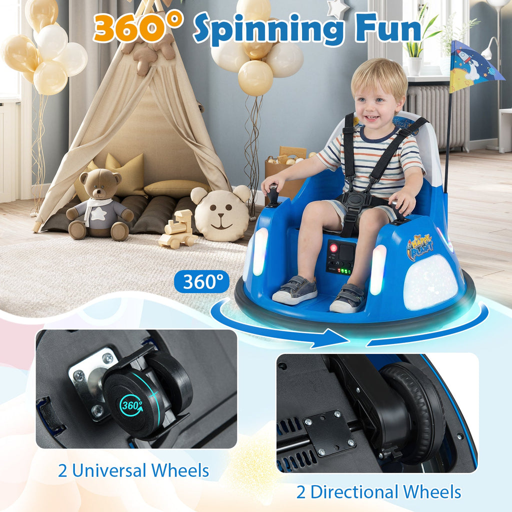 12V Kids Ride on Bumper Car with Remote Control and Flashing Lights