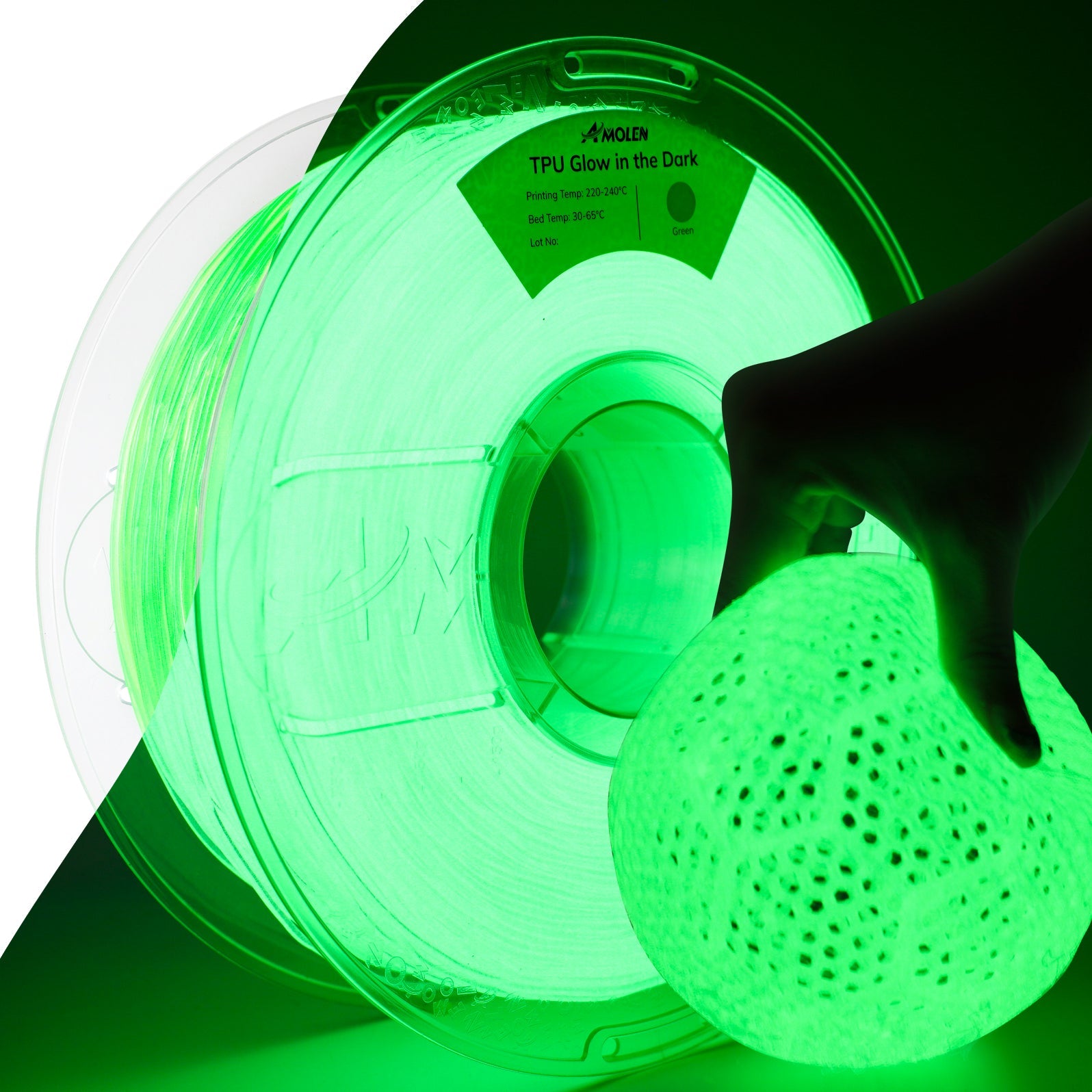 TPU Glow-in-the-Dark 1.75mm, 1KG/2.2LB - The misfit market