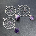 Dreamcatcher Pendant (Amethyst Crystal)(Silver Plated) Gemstone Jewelry - The misfit market