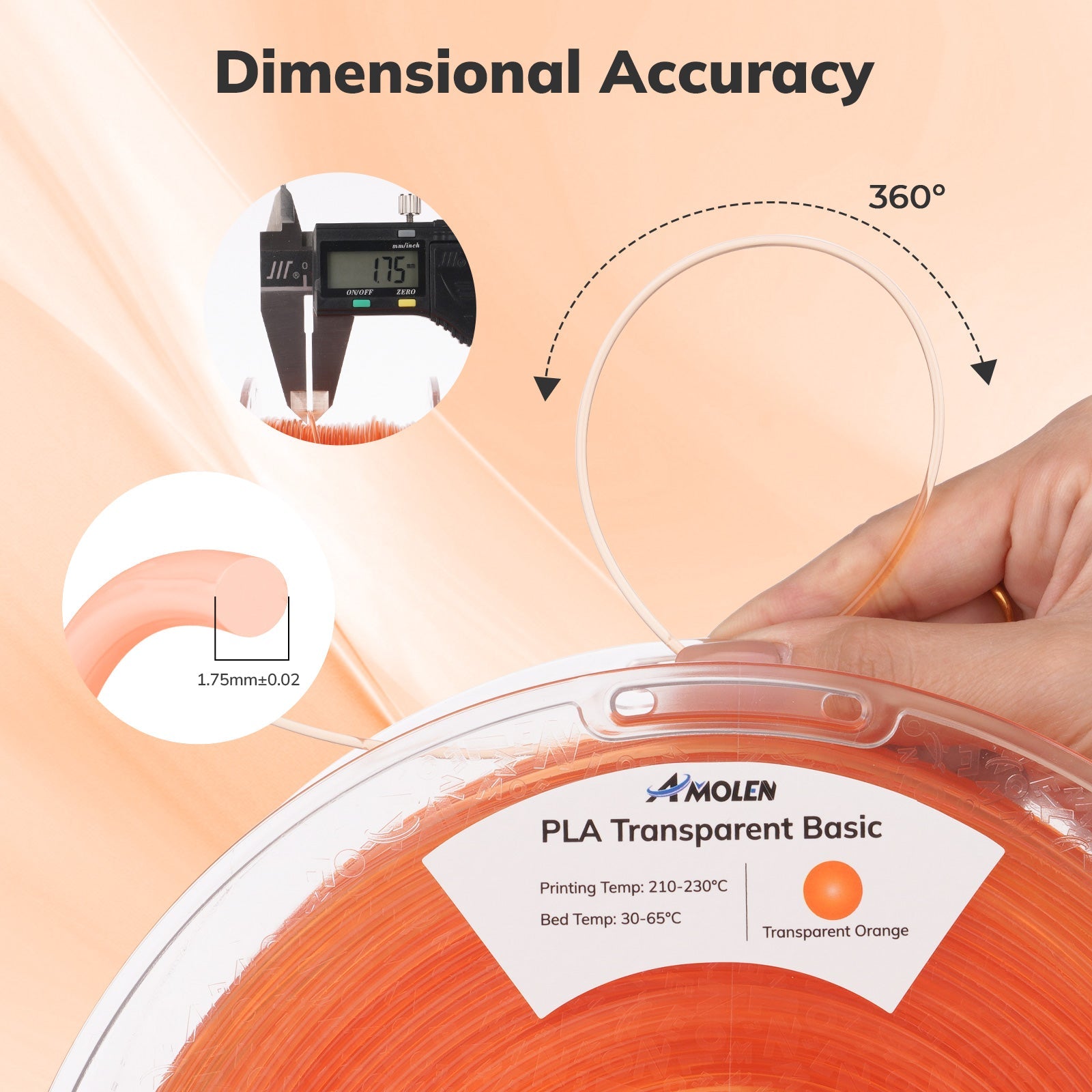 PLA Crystal-Transparent 1.75mm, 1KG/2.2LB - The misfit market