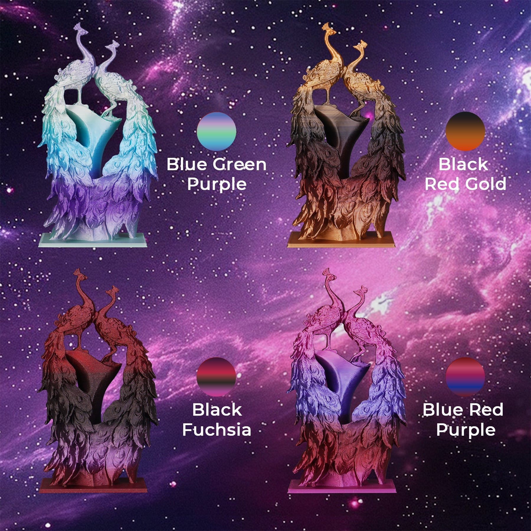 PLA Silk Shiny Gradient Variety Pack (4x200g) - 1.75MM - The misfit market