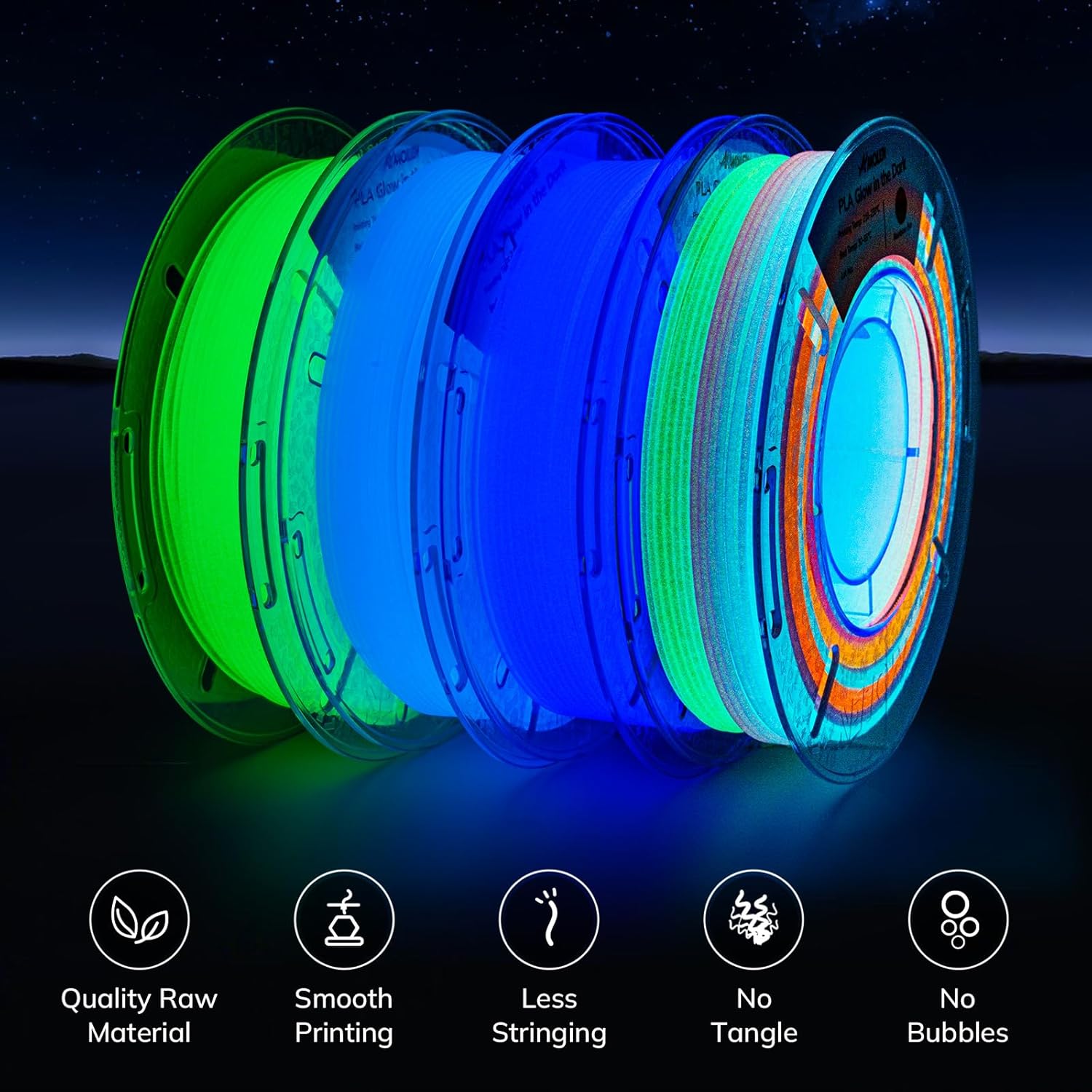 PLA Glow in the Dark Variety Pack (4x200g) - The misfit market