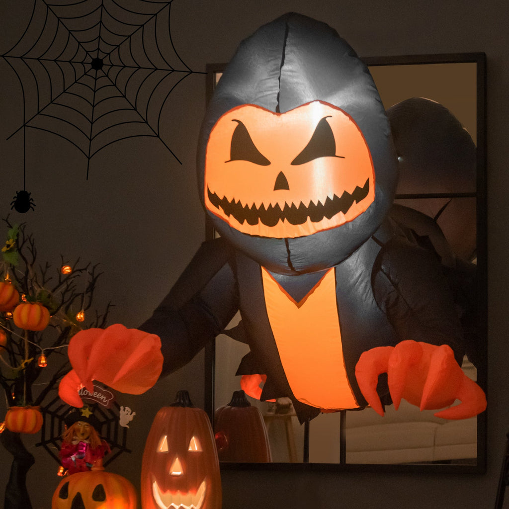3.3 Feet Halloween Inflatable Pumpkin Head Ghost Broke Out From Window