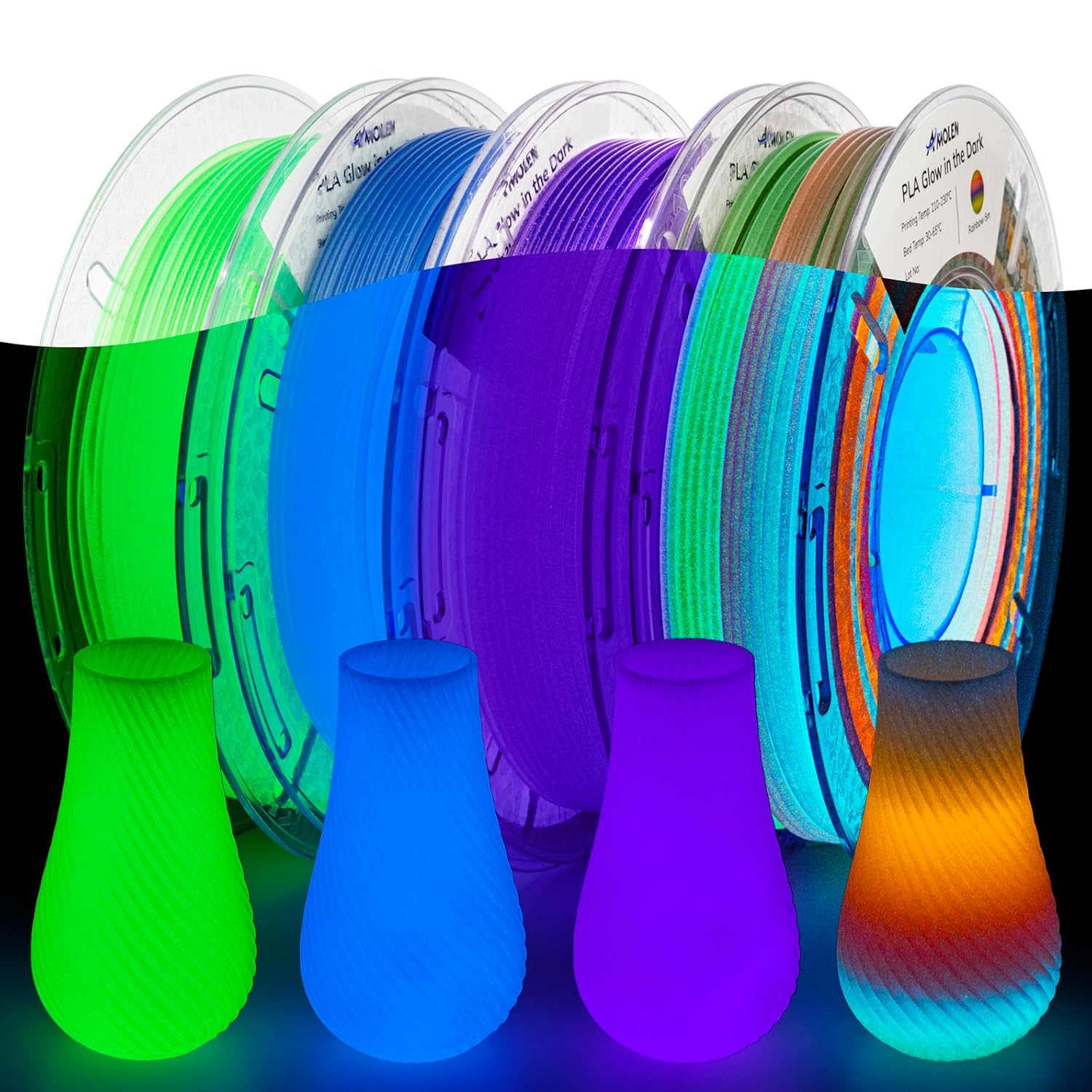 PLA Glow in the Dark Variety Pack (4x200g) - The misfit market