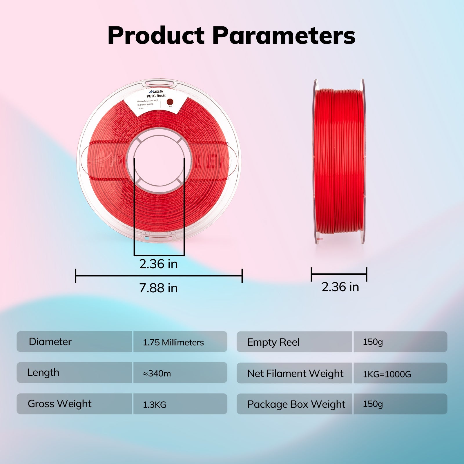 PETG Basic 1.75mm, 1KG/2.2LB - The misfit market