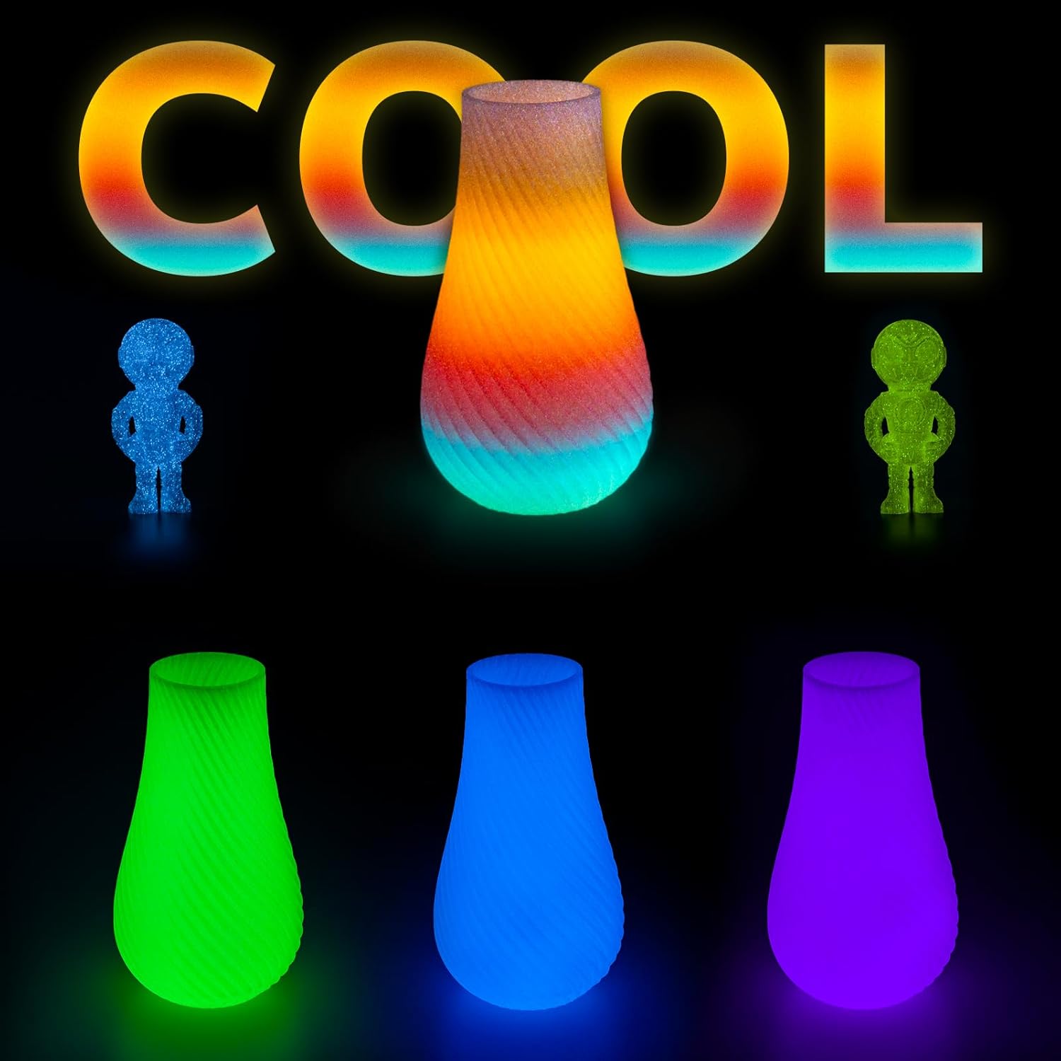 PLA Glow in the Dark Variety Pack (4x200g) - The misfit market