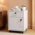 White Mobile File Cabinet With Lockable Drawer And Door - The misfit market