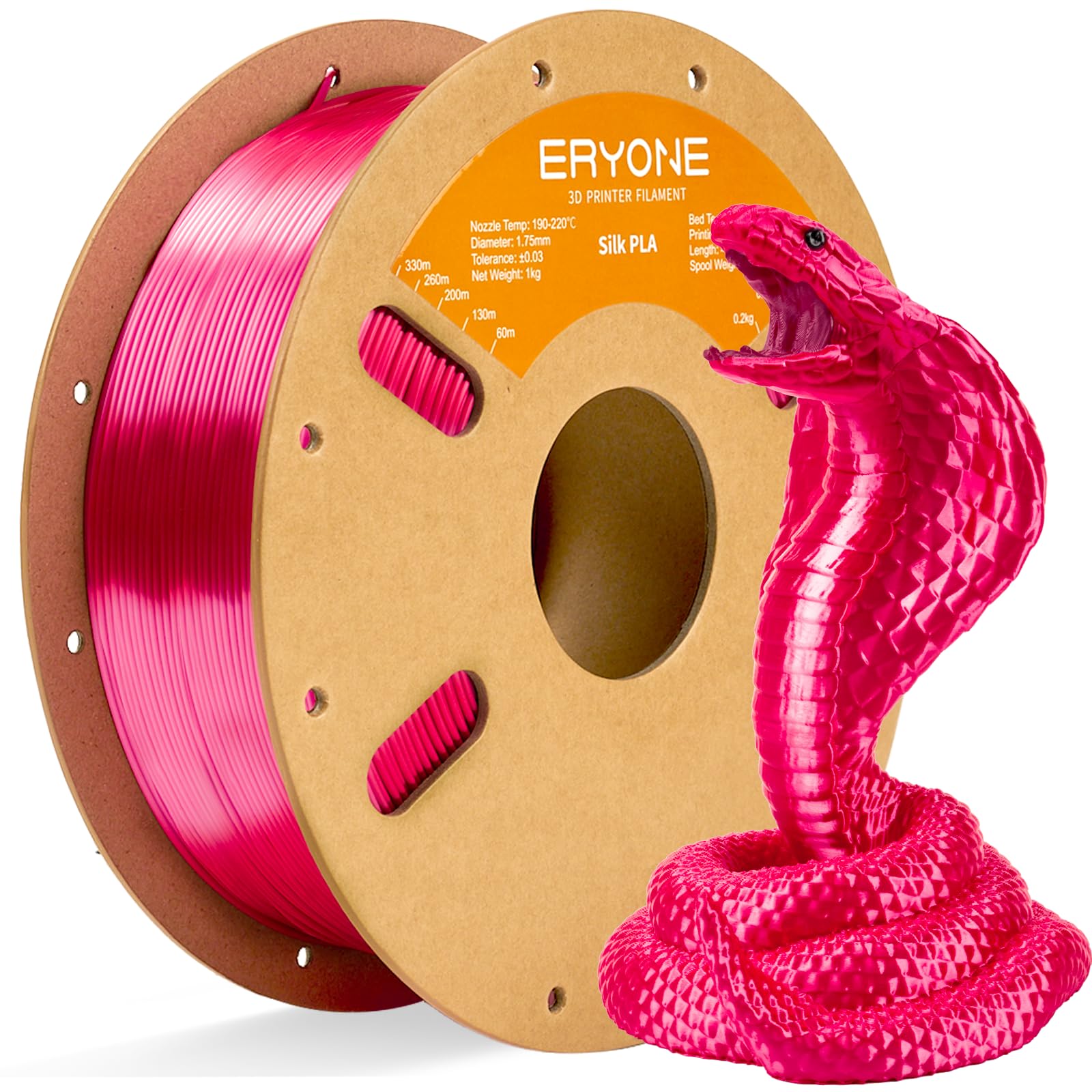 ERYONE Silk Tri Color PLA Filament 3D Printer 1.75mm +/- 0.03mm, Multicolor Filament Tricolor PLA Bundle 2KG Cardboard Spool, Red Blue Green - The misfit market