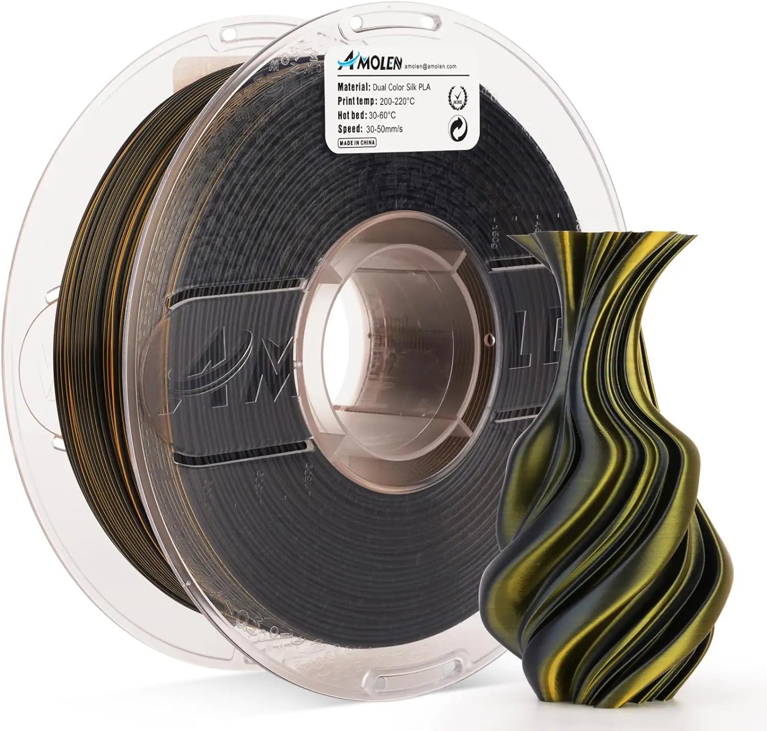 PLA Silk Dual Color 3D Filament 1.75mm 1KG | the misfit market - The misfit market