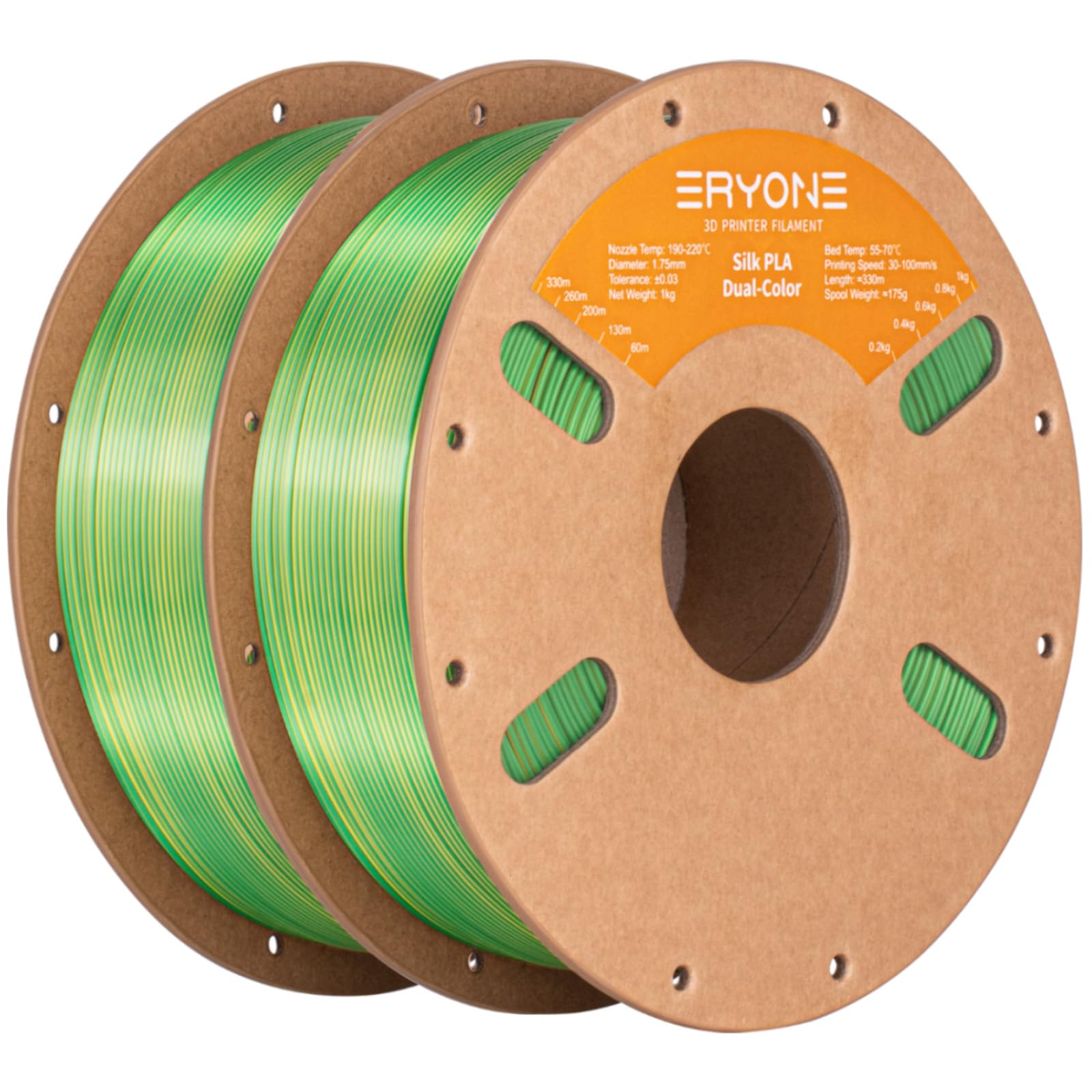 ERYONE Silk Tri Color PLA Filament 3D Printer 1.75mm +/- 0.03mm, Multicolor Filament Tricolor PLA Bundle 2KG Cardboard Spool, Red Blue Green - The misfit market