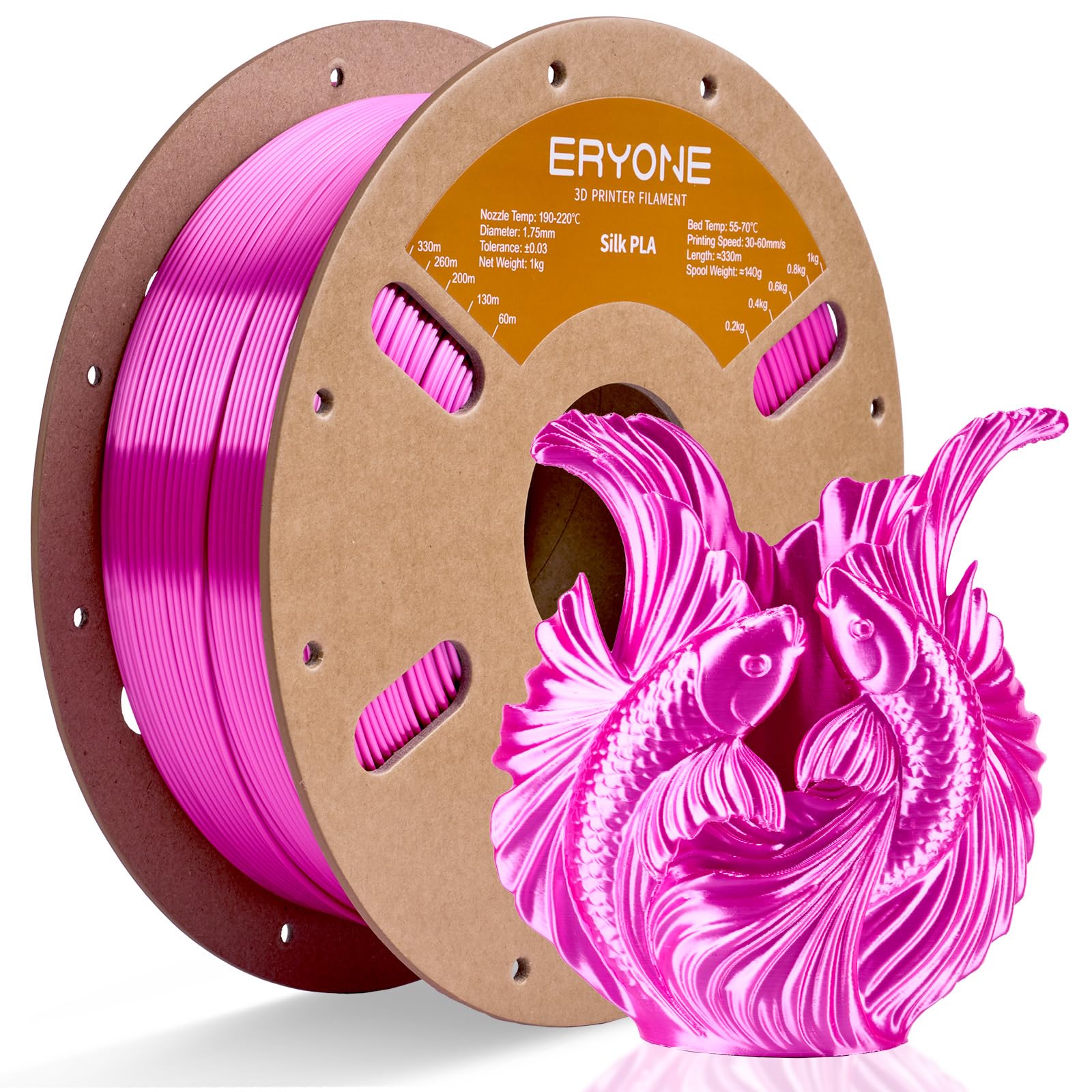 ERYONE Silk Tri Color PLA Filament 3D Printer 1.75mm +/- 0.03mm, Multicolor Filament Tricolor PLA Bundle 2KG Cardboard Spool, Red Blue Green - The misfit market