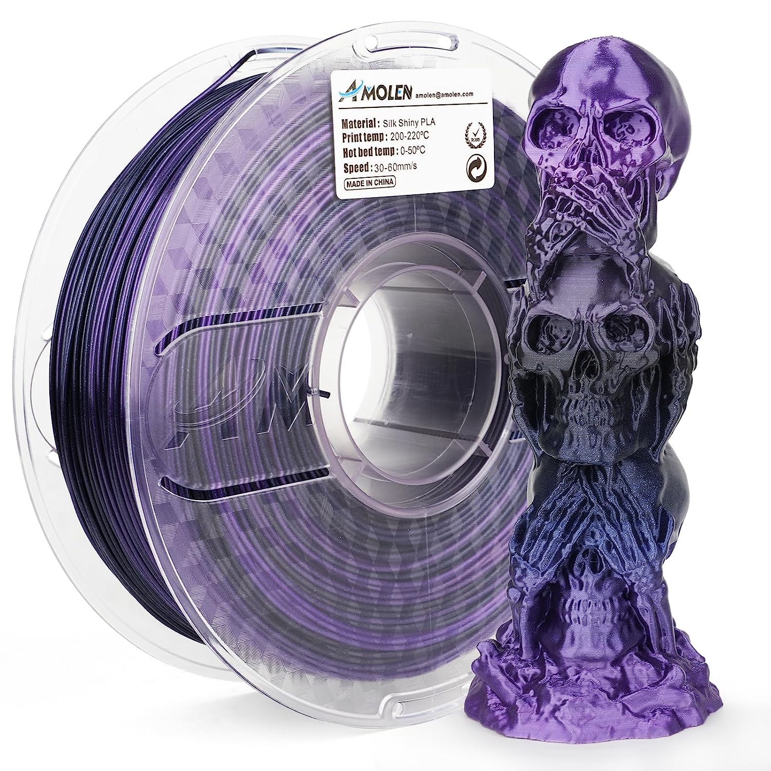 PLA Silk Shiny Gradient 1.75mm, 1KG/2.2LB - The misfit market