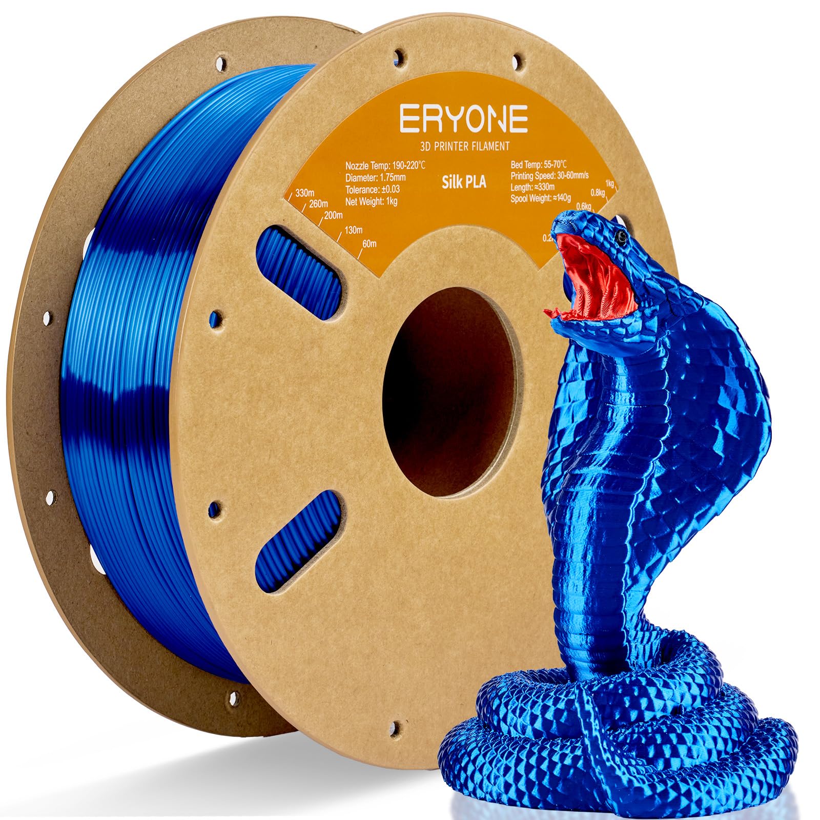 ERYONE Silk Tri Color PLA Filament 3D Printer 1.75mm +/- 0.03mm, Multicolor Filament Tricolor PLA Bundle 2KG Cardboard Spool, Red Blue Green - The misfit market
