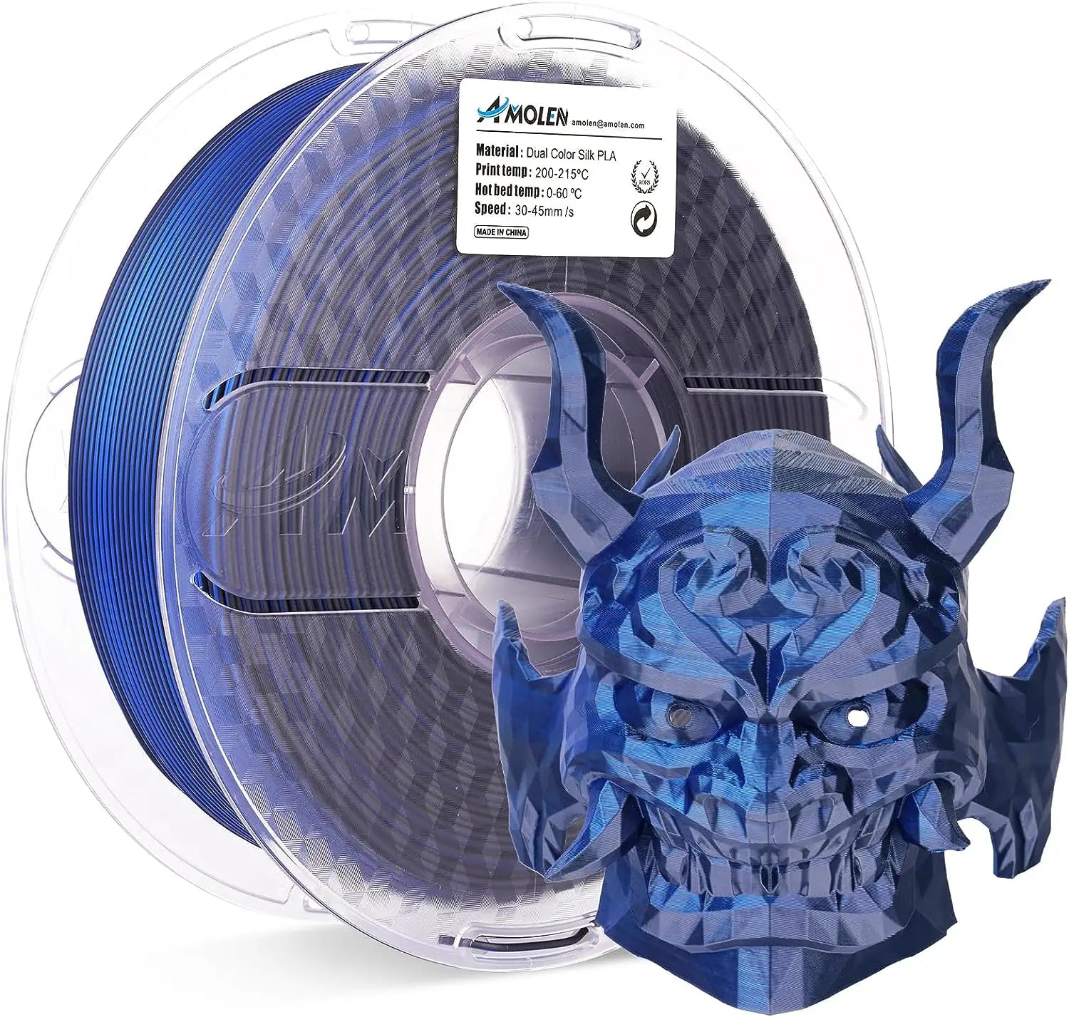 PLA Silk Dual Color 3D Filament 1.75mm 1KG | the misfit market - The misfit market