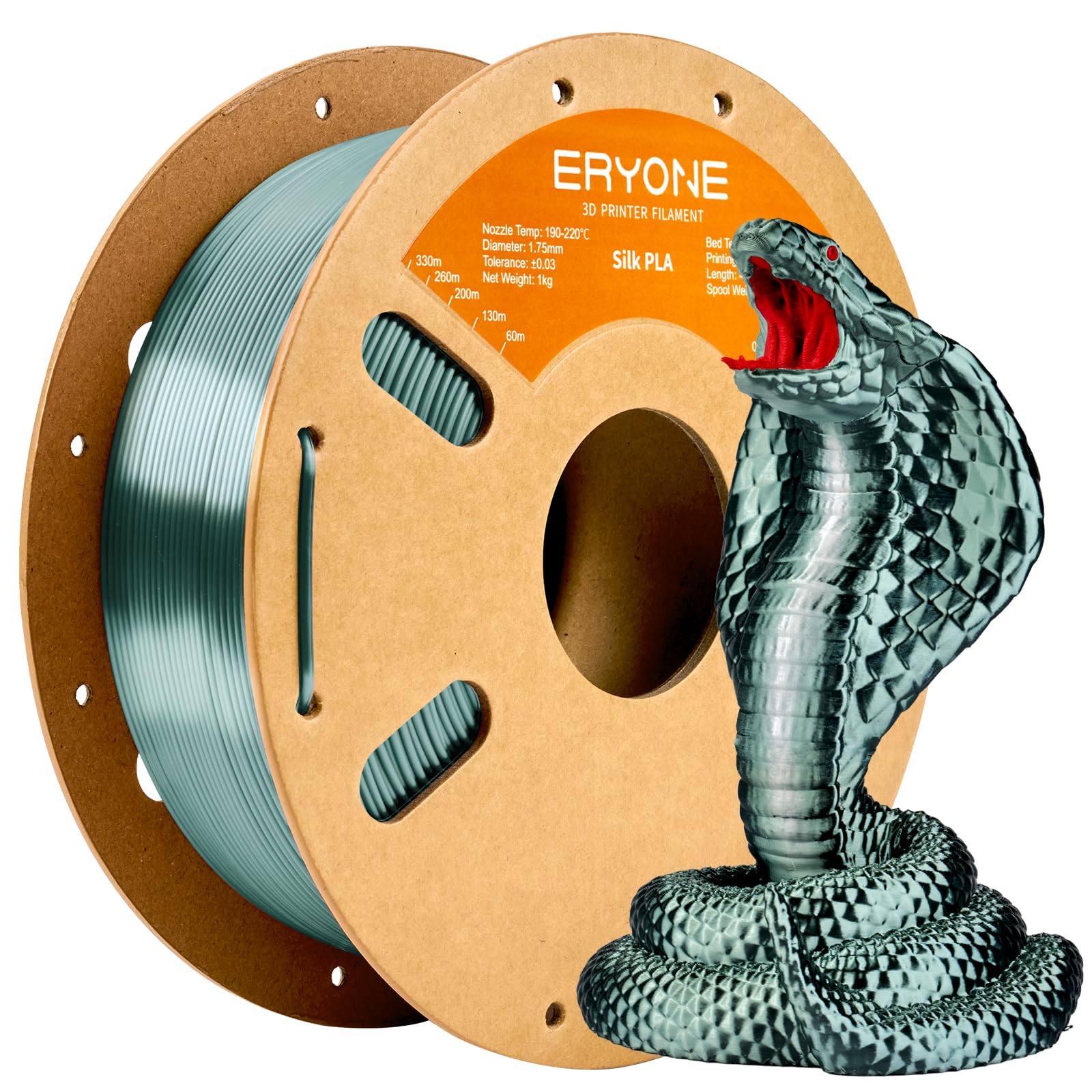 ERYONE Silk Tri Color PLA Filament 3D Printer 1.75mm +/- 0.03mm, Multicolor Filament Tricolor PLA Bundle 2KG Cardboard Spool, Red Blue Green - The misfit market