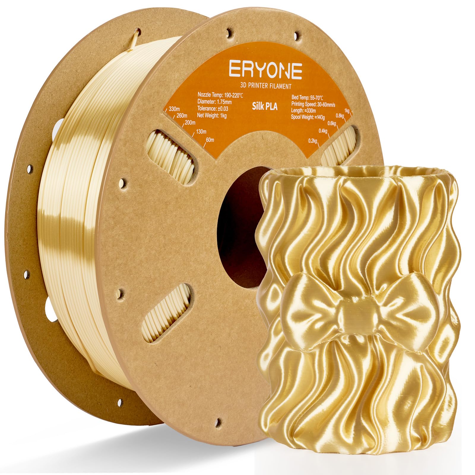 ERYONE Silk Tri Color PLA Filament 3D Printer 1.75mm +/- 0.03mm, Multicolor Filament Tricolor PLA Bundle 2KG Cardboard Spool, Red Blue Green - The misfit market
