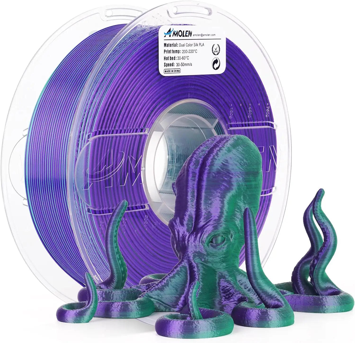 PLA Silk Dual Color 3D Filament 1.75mm 1KG | the misfit market - The misfit market