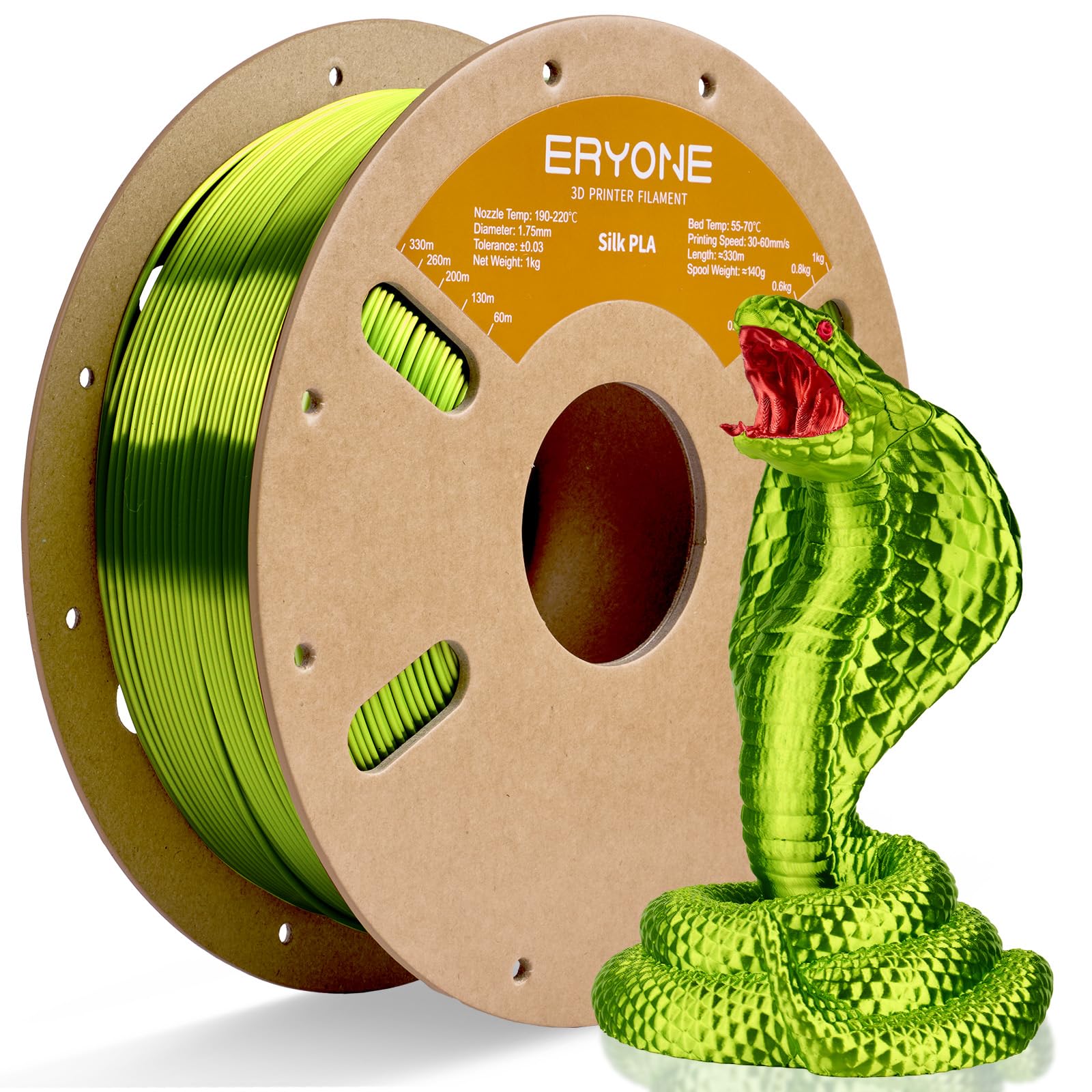 ERYONE Silk Tri Color PLA Filament 3D Printer 1.75mm +/- 0.03mm, Multicolor Filament Tricolor PLA Bundle 2KG Cardboard Spool, Red Blue Green - The misfit market