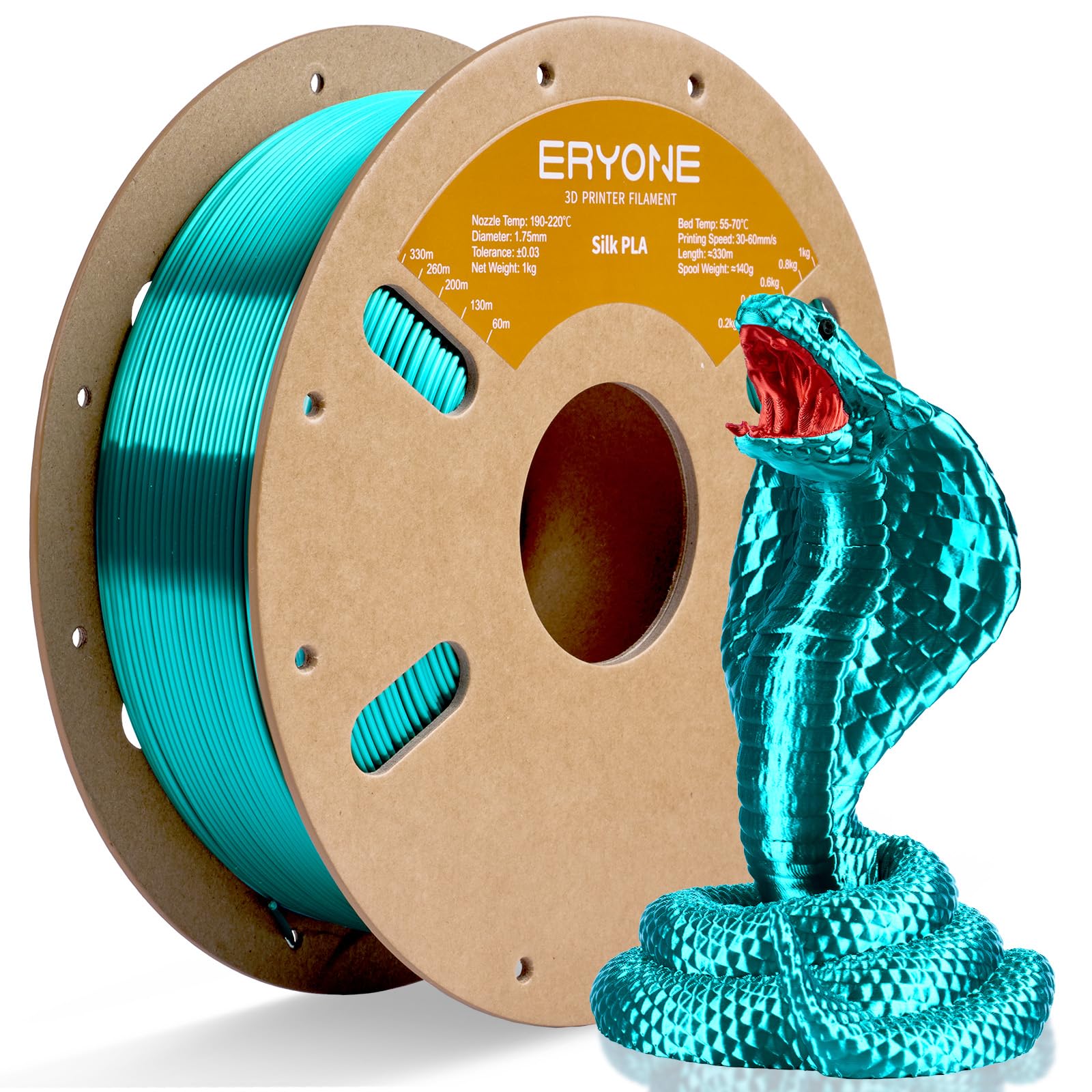 ERYONE Silk Tri Color PLA Filament 3D Printer 1.75mm +/- 0.03mm, Multicolor Filament Tricolor PLA Bundle 2KG Cardboard Spool, Red Blue Green - The misfit market