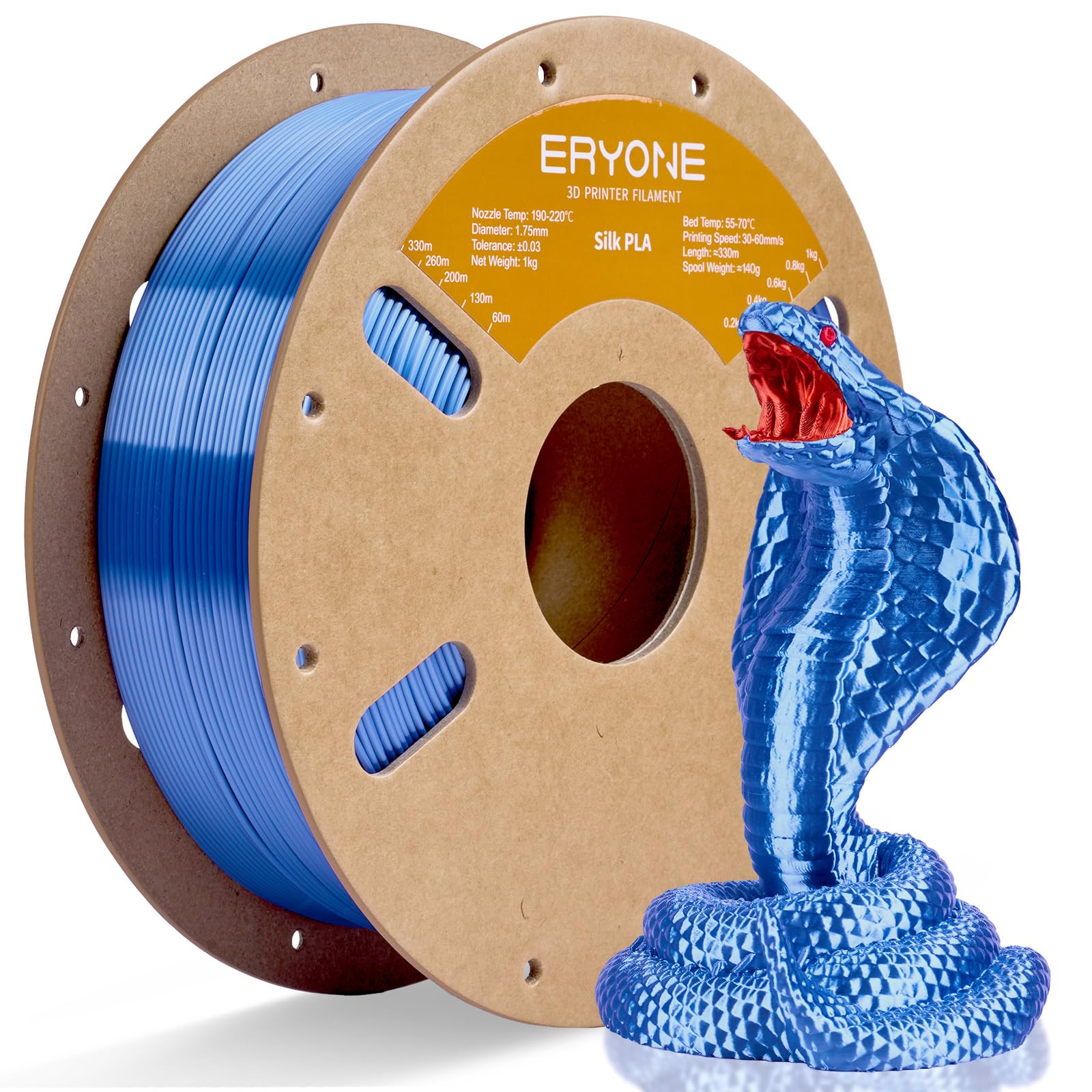 ERYONE Silk Tri Color PLA Filament 3D Printer 1.75mm +/- 0.03mm, Multicolor Filament Tricolor PLA Bundle 2KG Cardboard Spool, Red Blue Green - The misfit market