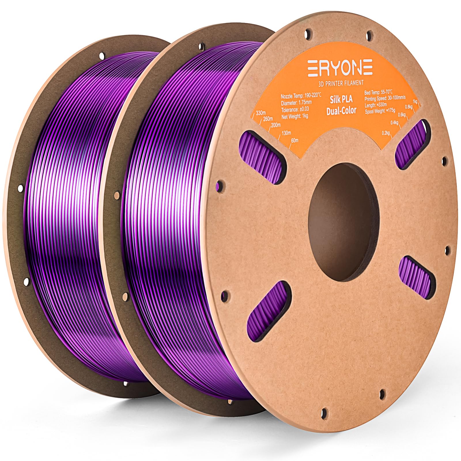 ERYONE Silk Tri Color PLA Filament 3D Printer 1.75mm +/- 0.03mm, Multicolor Filament Tricolor PLA Bundle 2KG Cardboard Spool, Red Blue Green - The misfit market