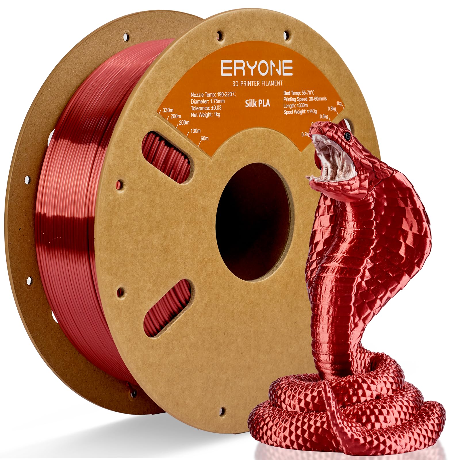 ERYONE Silk Tri Color PLA Filament 3D Printer 1.75mm +/- 0.03mm, Multicolor Filament Tricolor PLA Bundle 2KG Cardboard Spool, Red Blue Green - The misfit market