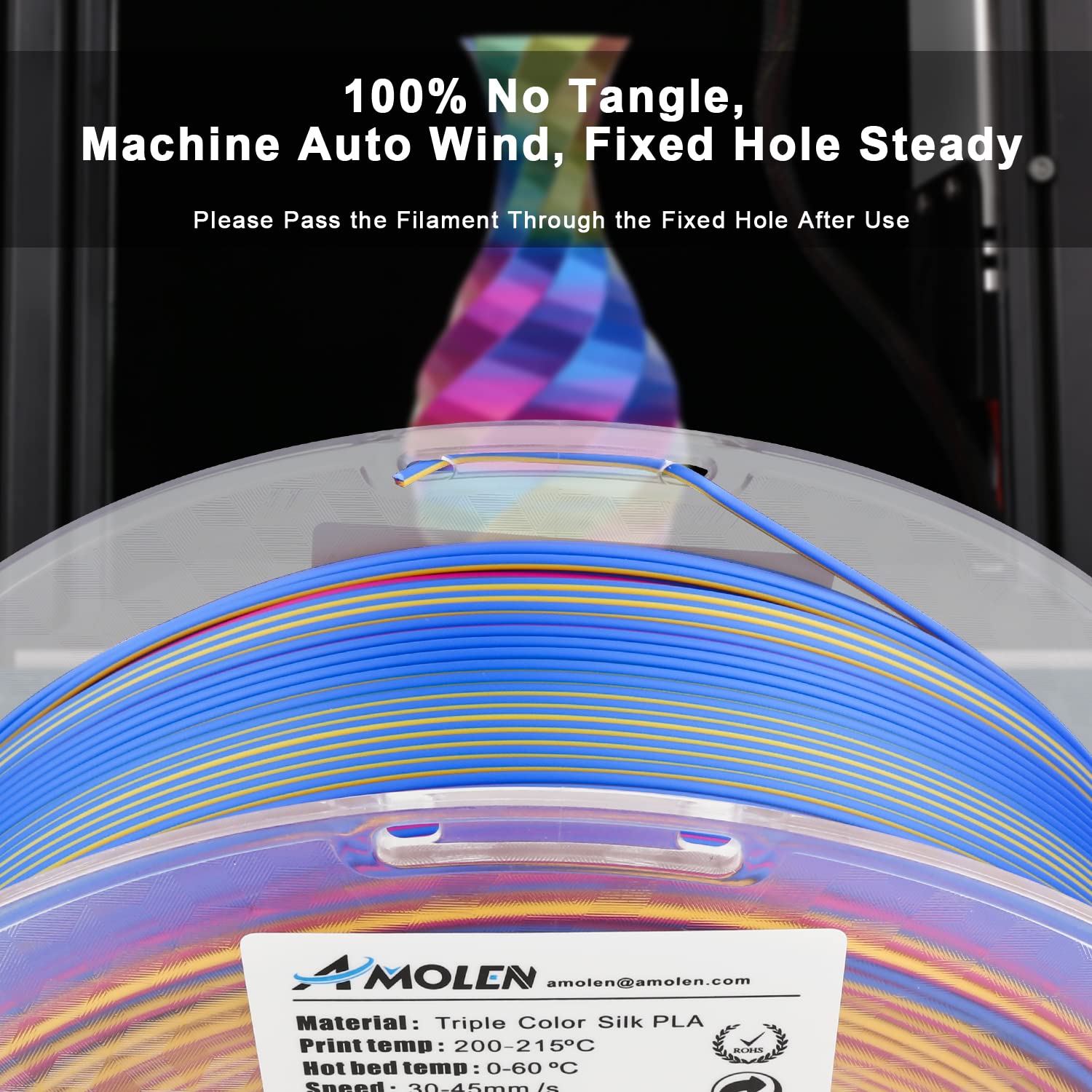 PLA Silk Triple Color 1.75mm, 1KG/2.2LB - The misfit market