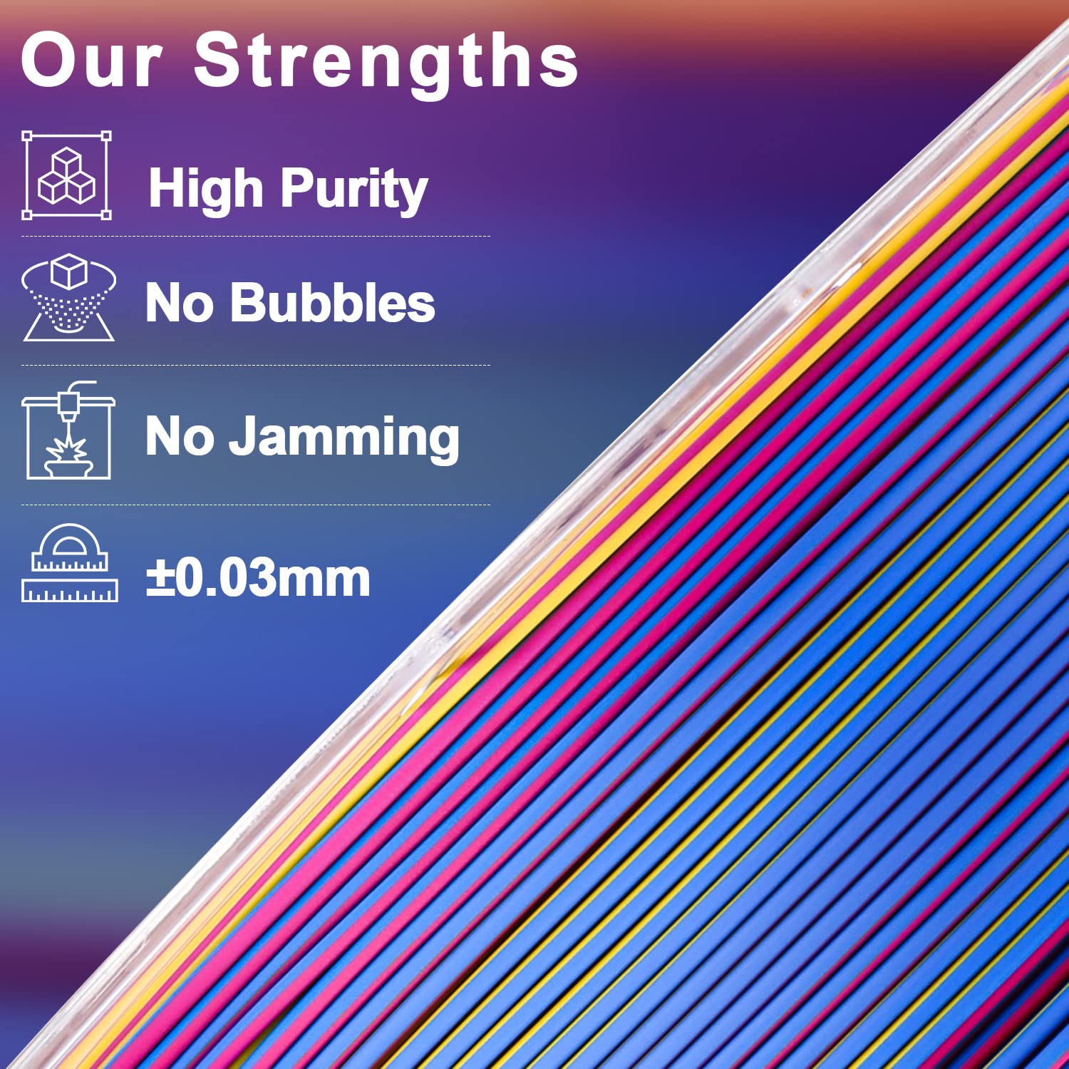 PLA Silk Triple Color 1.75mm, 1KG/2.2LB - The misfit market