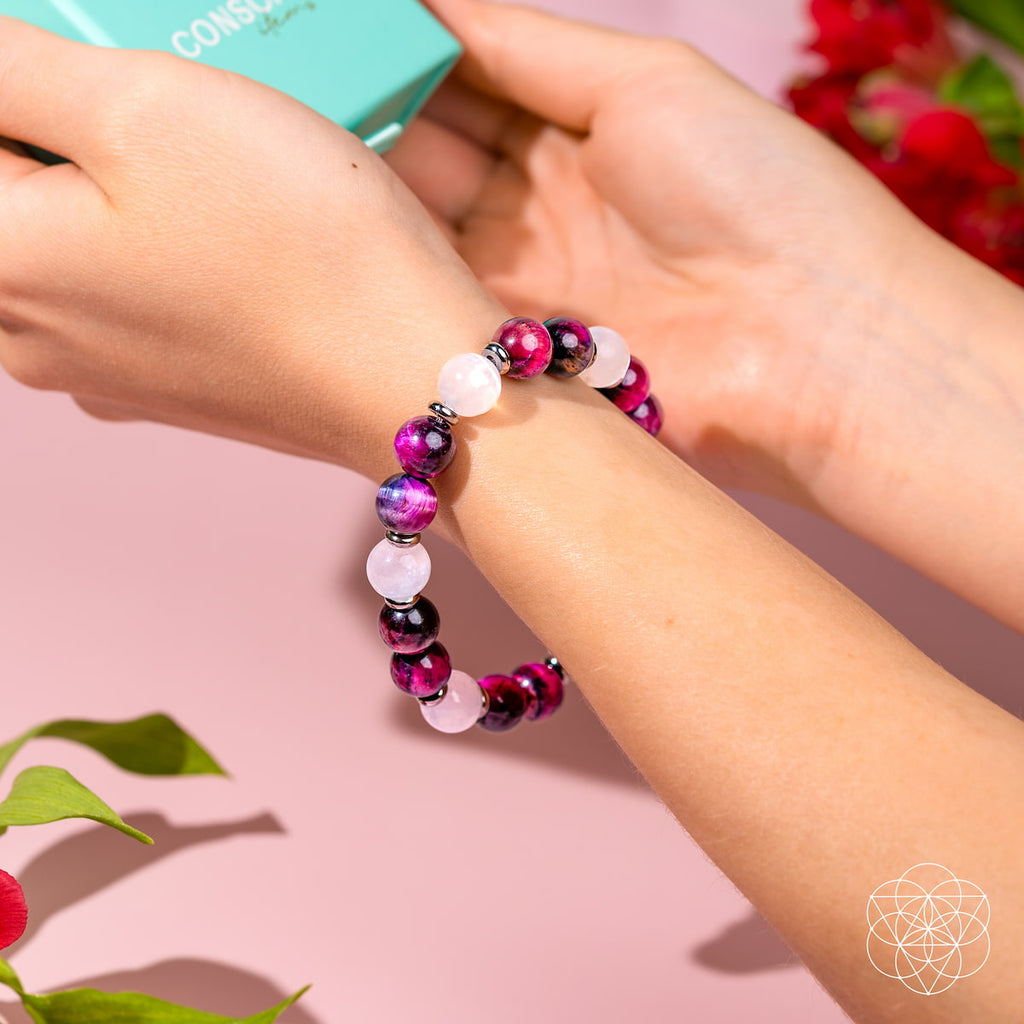Shape Your Future – Pink Galaxy Tiger’s Eye Bracelet - The misfit market
