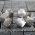 Dragon Shield Gray Cats Eye Gemstone DND Dice Set - The misfit market