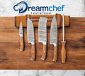 Damascus Chef Knife Set – 13" Handmade Professional Kitchen Knife with Rosewood Handle, Steel Bolster & Leather Sheath - The misfit market