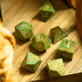 Gemstone Azurite Hand Carved DND Dice Set - The misfit market