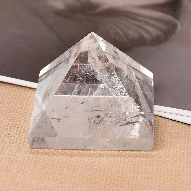 Natural Crystal Clear Quartz Pyramid Quartz Healing Stone Chakra Reiki Crystal Point Tower Home Decor Meditation Ore Mineral - The misfit market