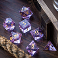 Purple Zircon Glass Hand Carved DND Dice Set - The misfit market