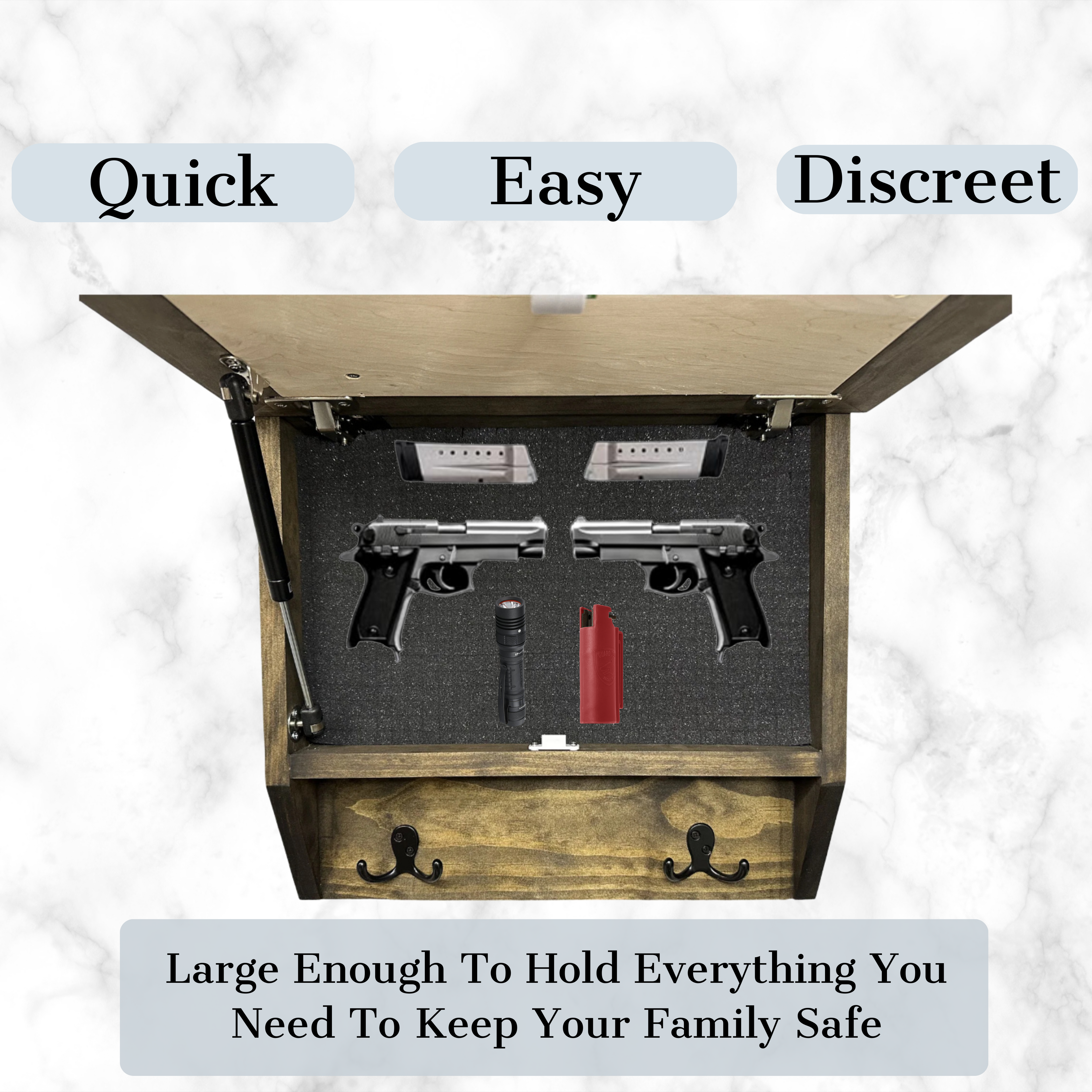 Rustic Diamond Hidden Gun Cabinet – Ornate Concealment Coat Rack with Multi-Purpose Hooks - The misfit market