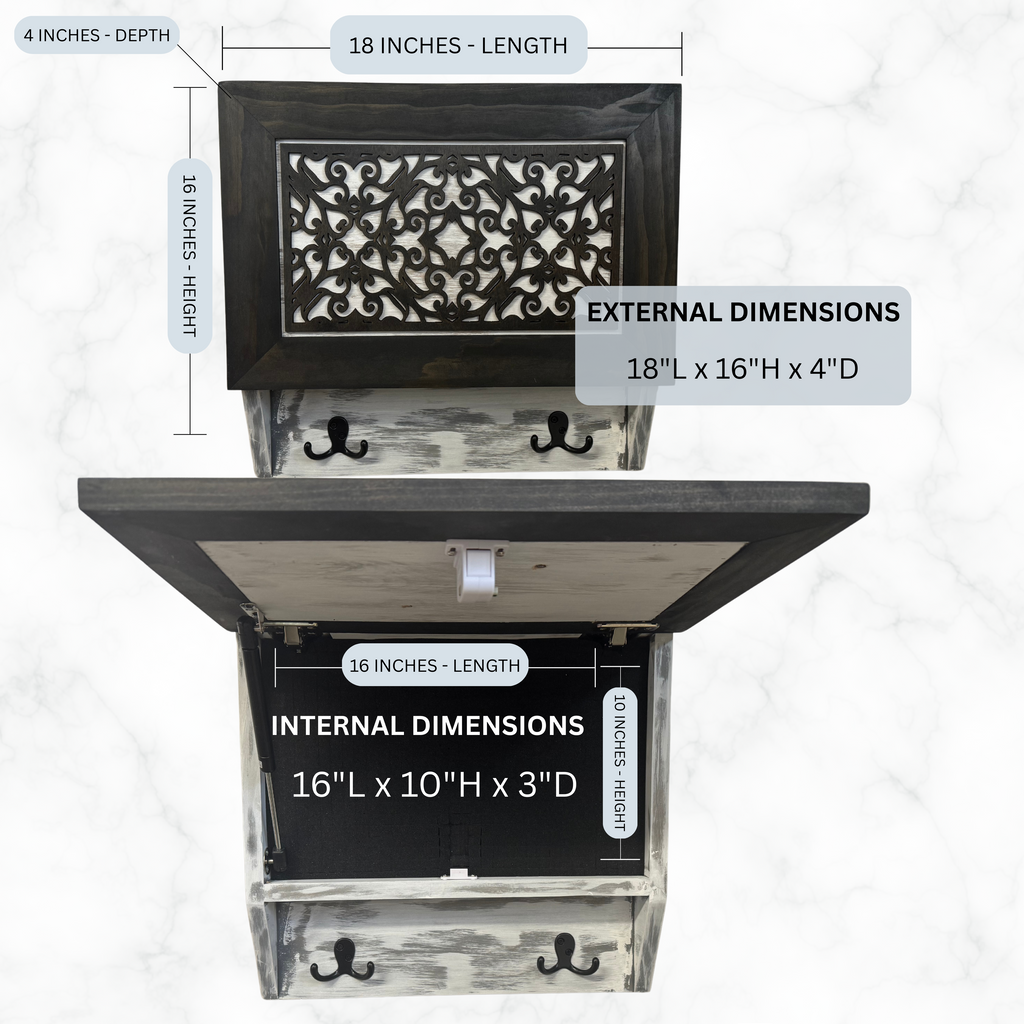 Rustic Diamond Hidden Gun Cabinet – Ornate Concealment Coat Rack with Multi-Purpose Hooks - The misfit market